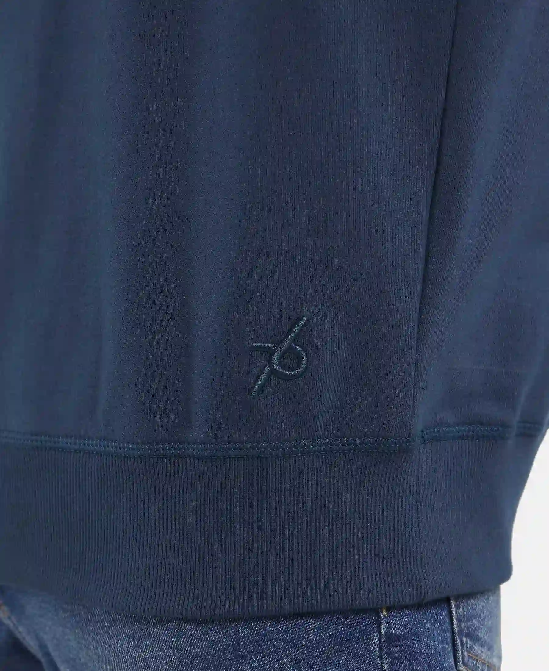 Super Combed Cotton French Terry Solid Sweatshirt with Ribbed Cuffs - Petrol - Image 7