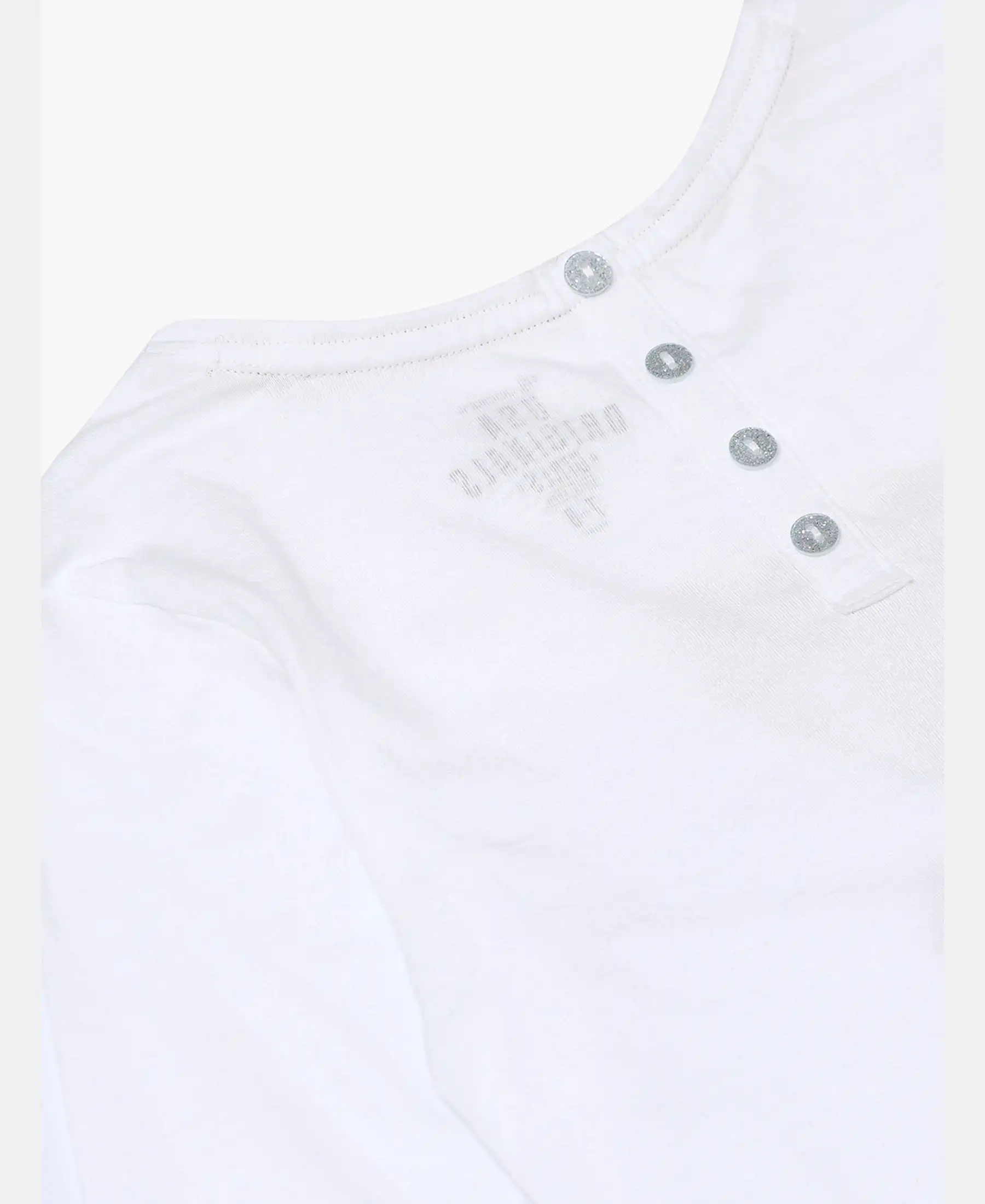 Girl's Super Combed Cotton Graphic Printed Full Sleeve T-Shirt - White - Image 4