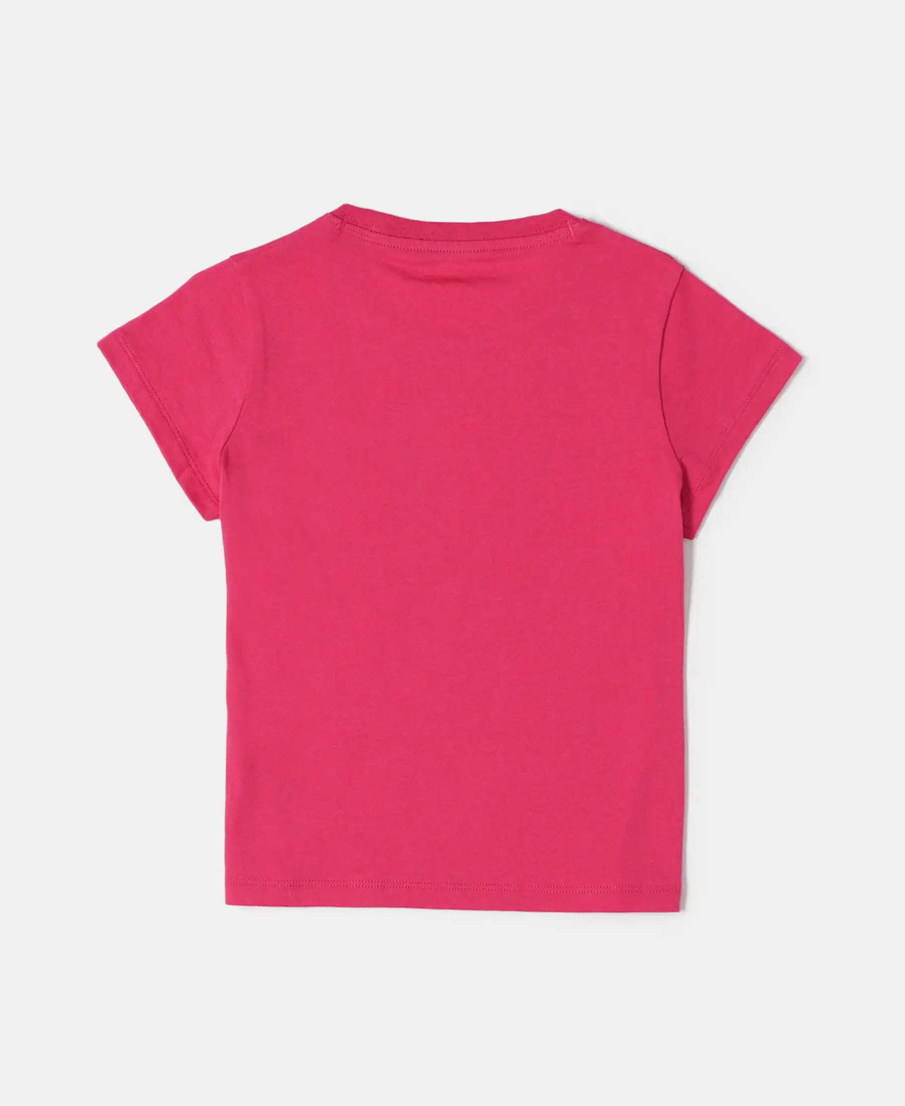 Girl's Super Combed Cotton Graphic Printed T-Shirt - Ruby - Image 2