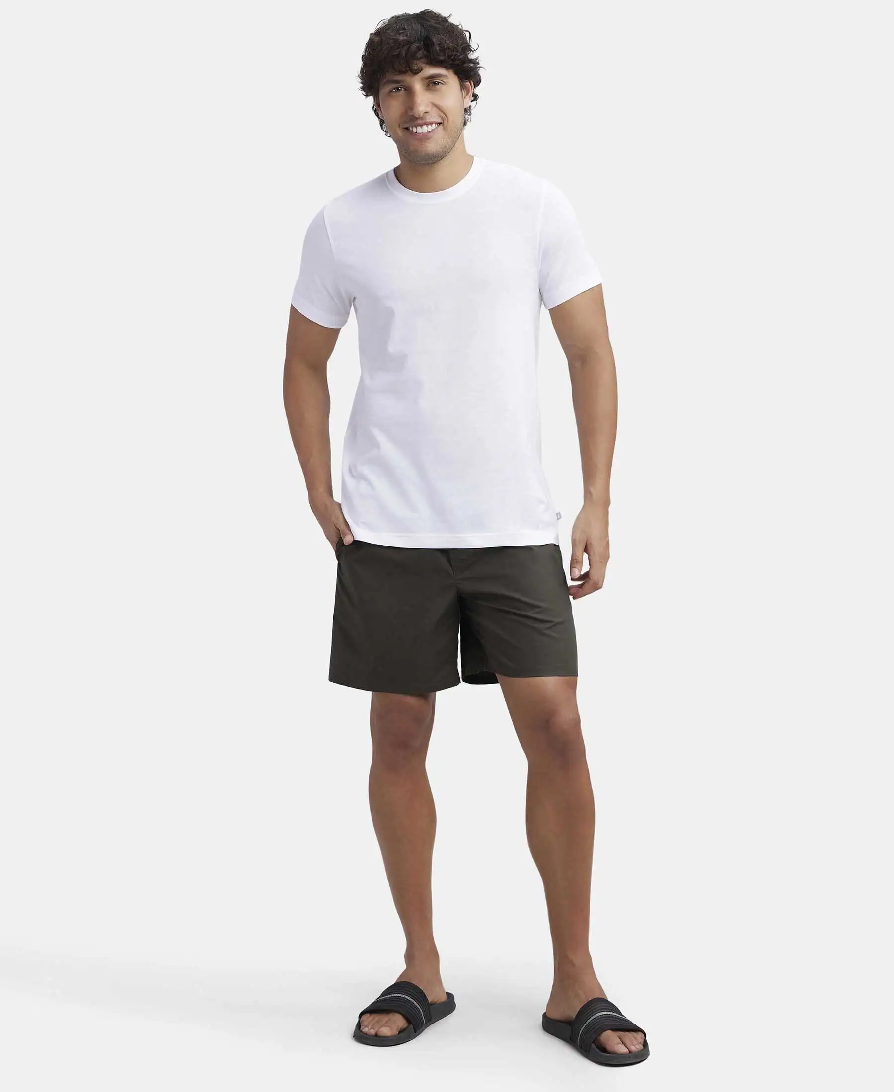 Super Combed Cotton Half Sleeved Inner T-Shirt - White - Image 6