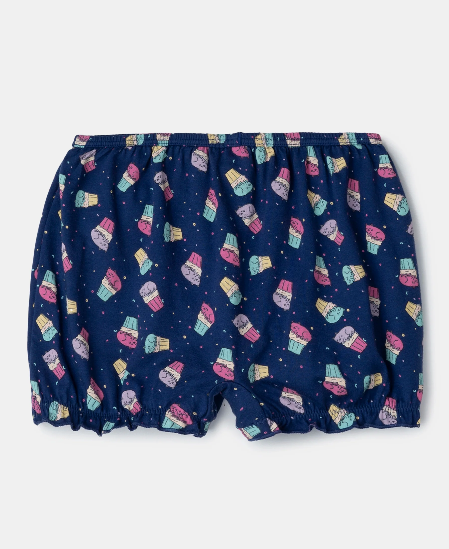 Super Combed Cotton Printed Bloomers with Ultrasoft Waistband - Beetroot Pink & Blue Depths (Pack of 2) - Image 6
