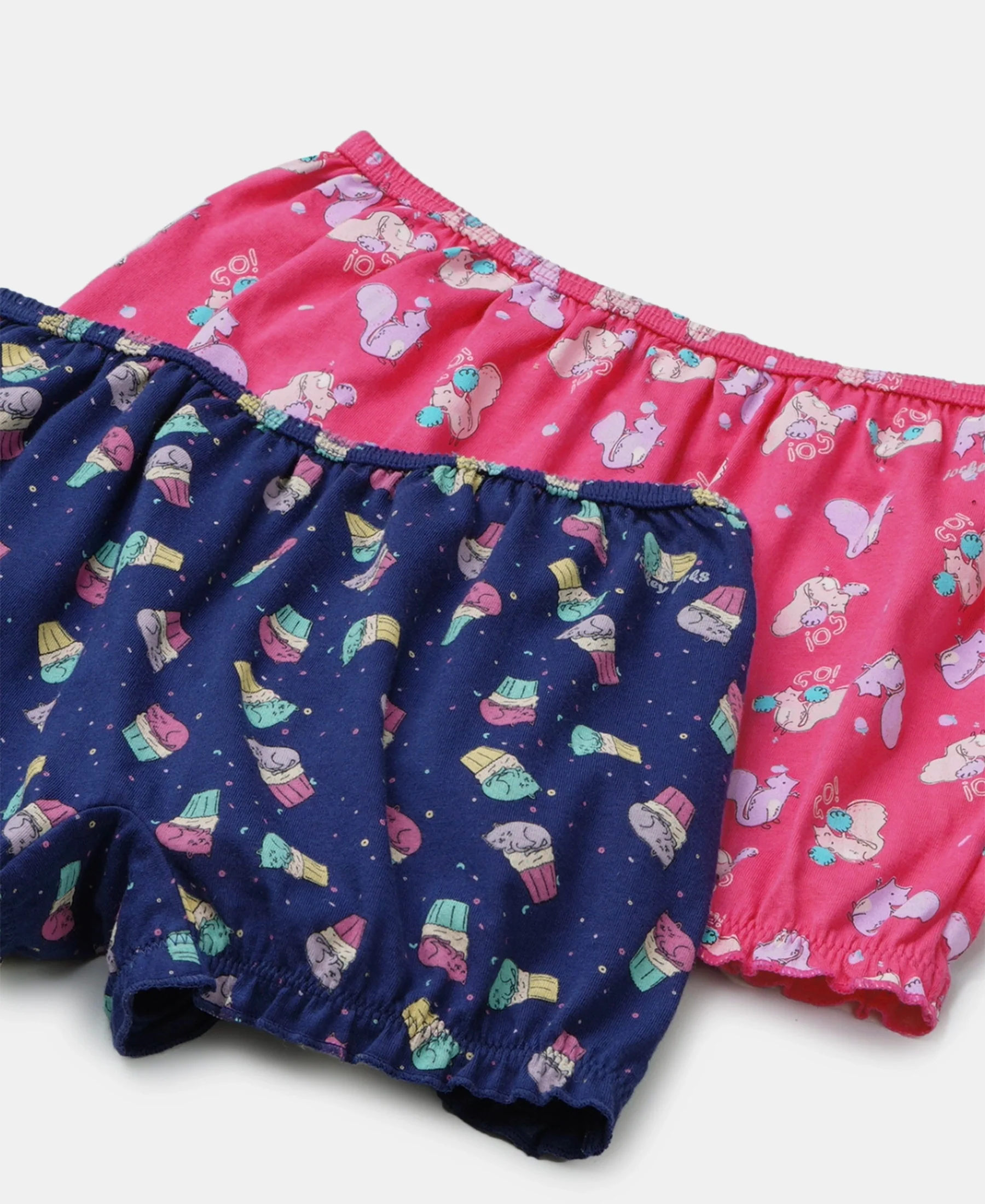 Super Combed Cotton Printed Bloomers with Ultrasoft Waistband - Beetroot Pink & Blue Depths (Pack of 2) - Image 7