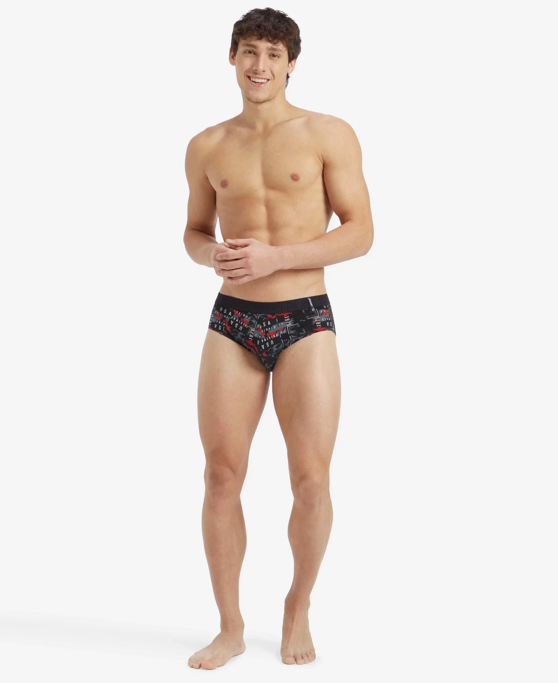 Super Combed Cotton Printed Brief with Ultrasoft Waistband - White & Black (Pack of 2) - Image 10