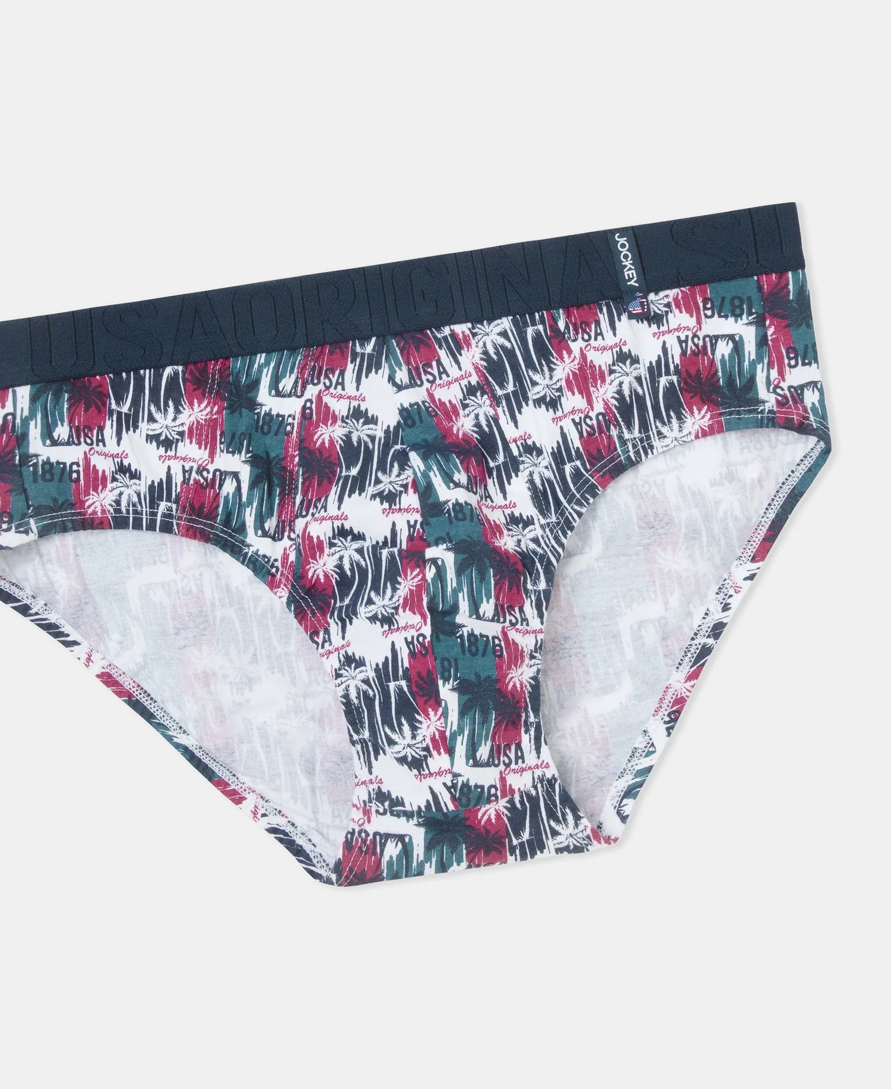 Super Combed Cotton Printed Brief with Ultrasoft Waistband - White & Black (Pack of 2) - Image 16