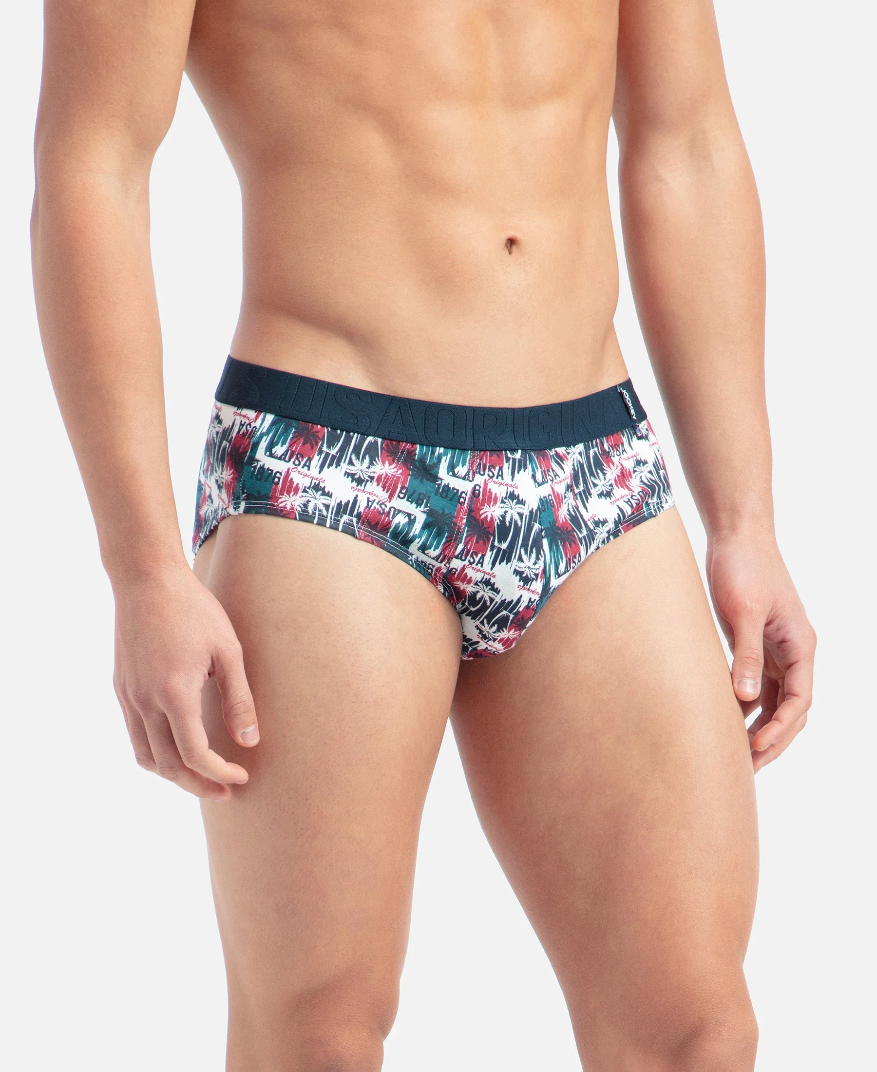 Super Combed Cotton Printed Brief with Ultrasoft Waistband - White & Black (Pack of 2) - Image 4