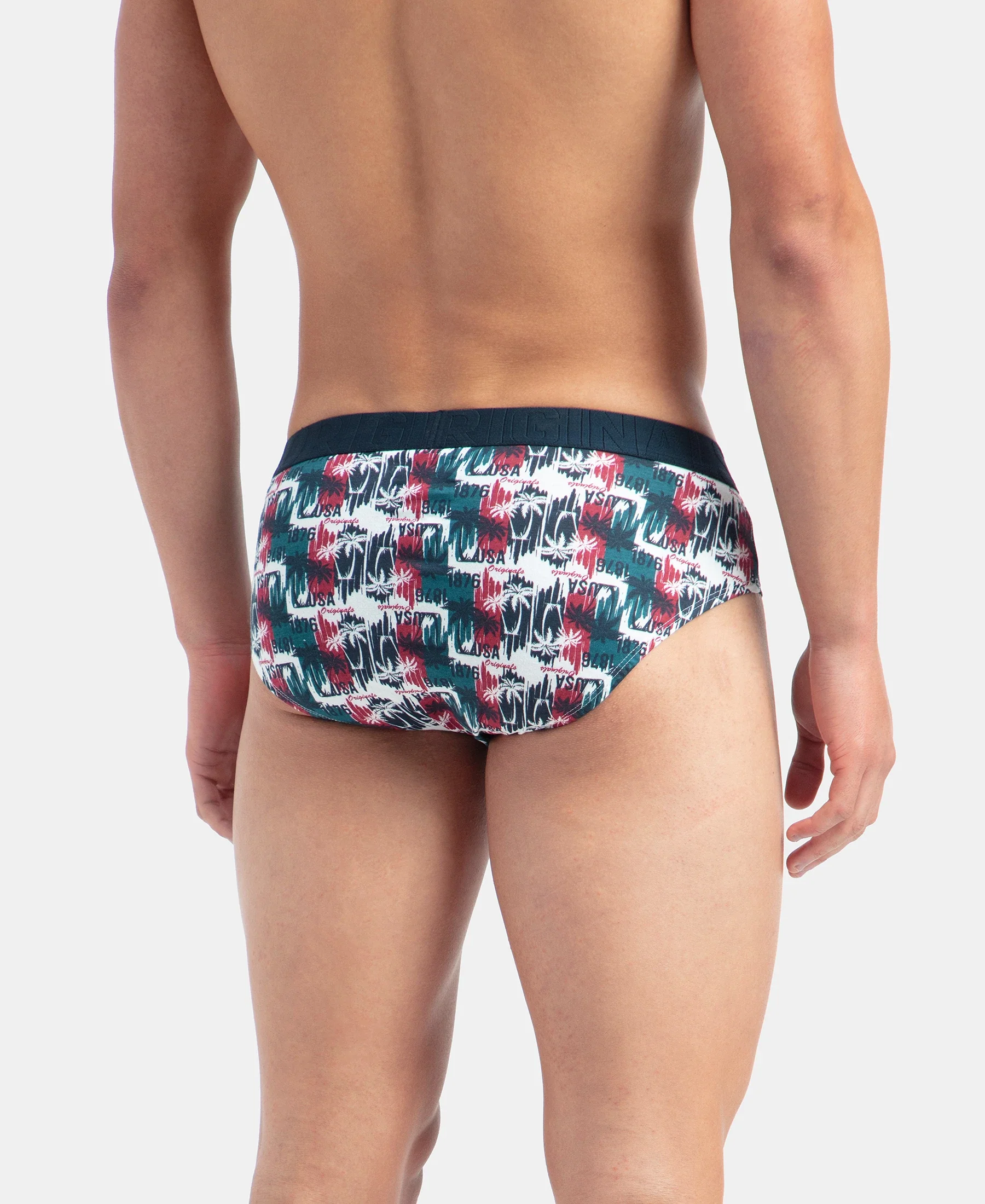 Super Combed Cotton Printed Brief with Ultrasoft Waistband - White & Black (Pack of 2) - Image 7