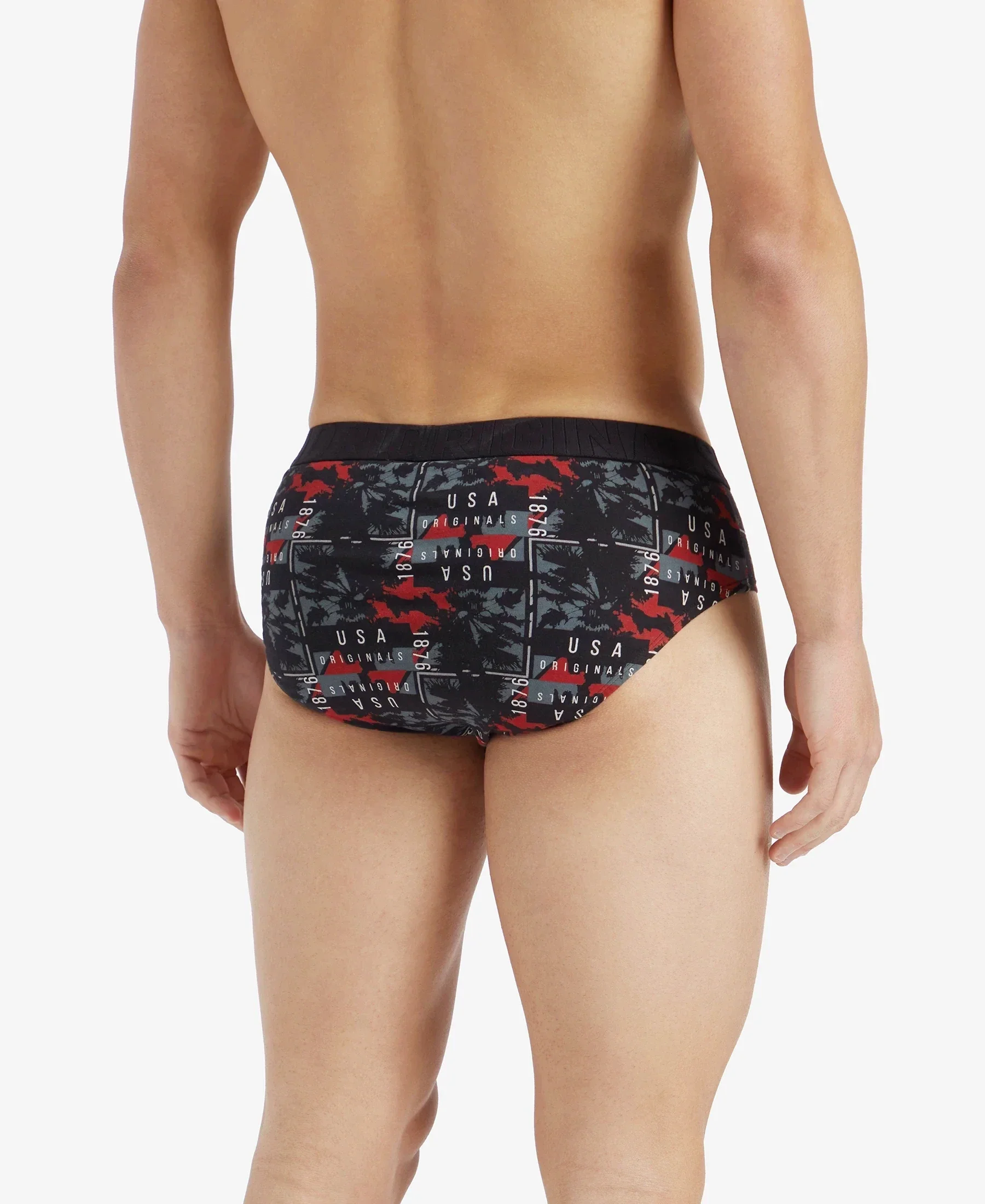 Super Combed Cotton Printed Brief with Ultrasoft Waistband - White & Black (Pack of 2) - Image 8