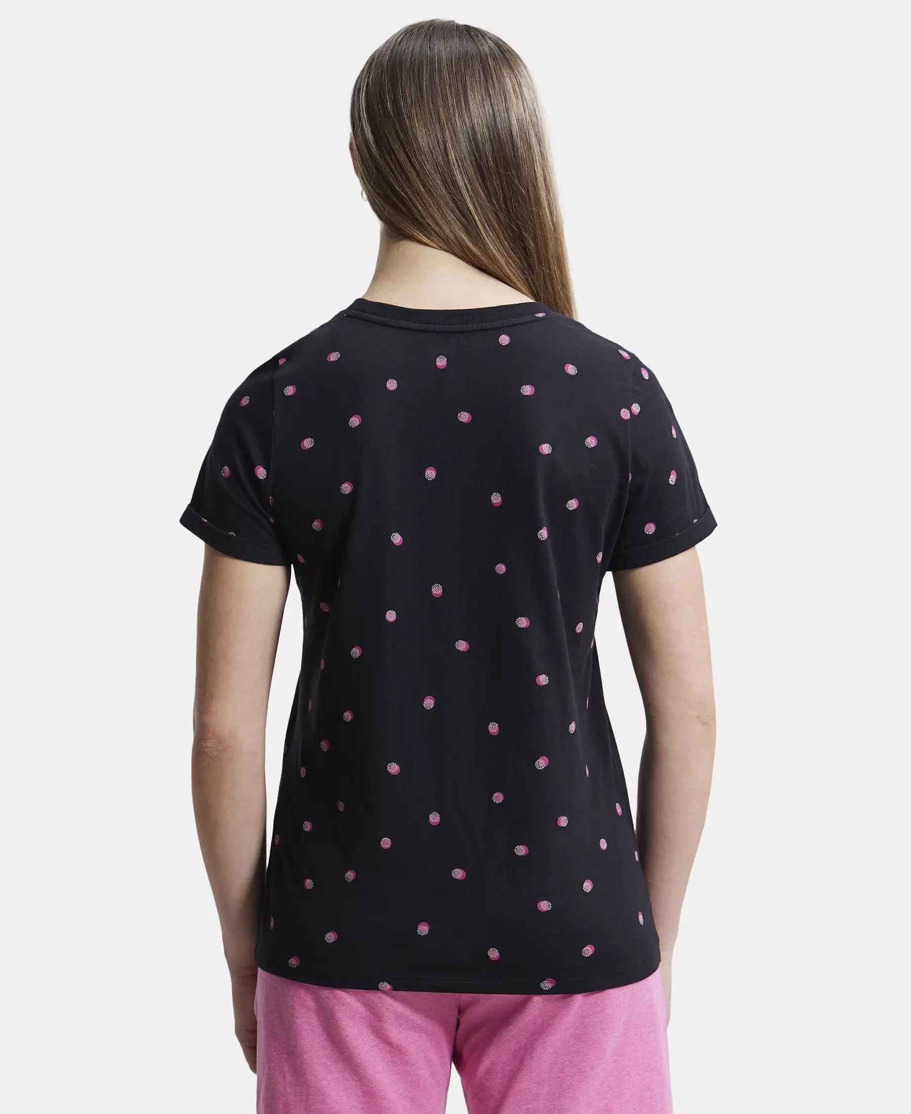 Super Combed Cotton Relaxed Fit Printed Half Sleeve T-Shirt - Black - Image 3