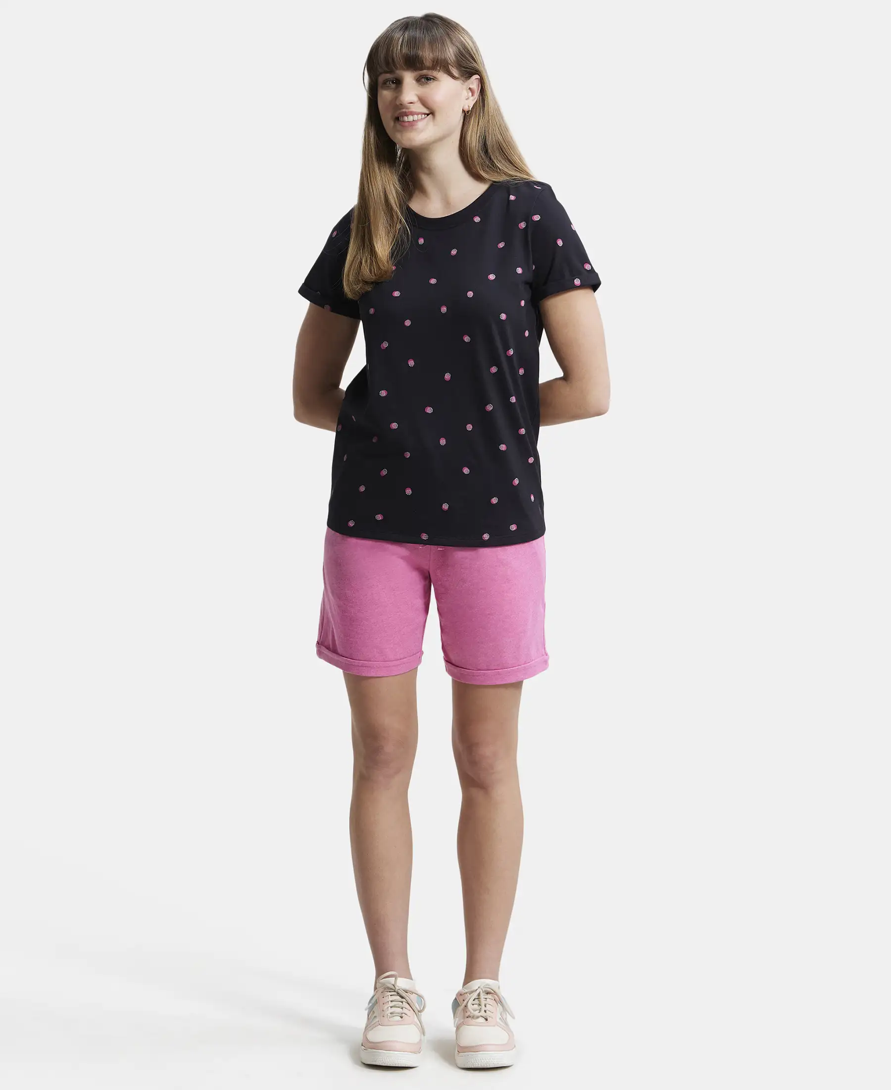 Super Combed Cotton Relaxed Fit Printed Half Sleeve T-Shirt - Black - Image 4