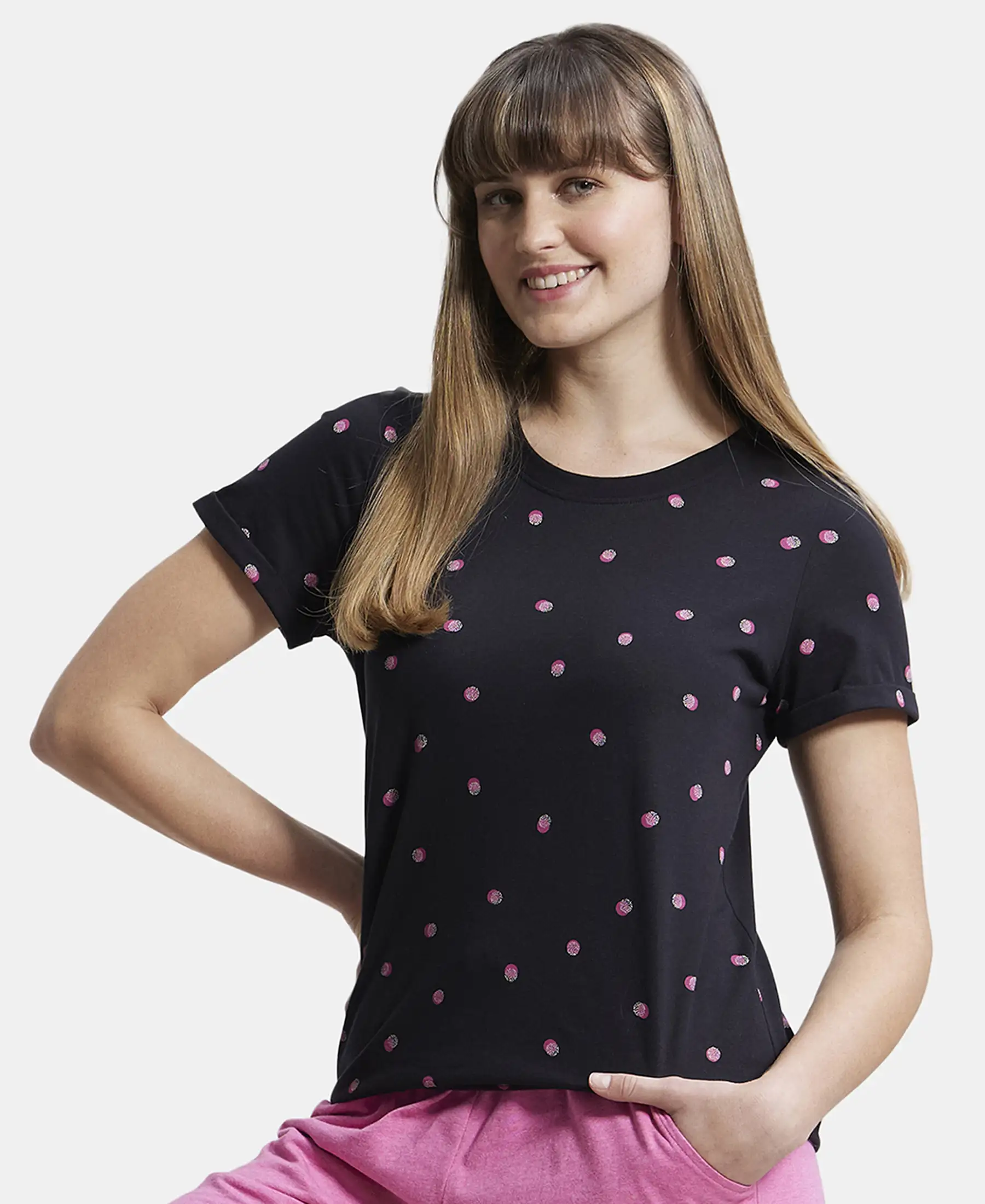 Super Combed Cotton Relaxed Fit Printed Half Sleeve T-Shirt - Black - Image 5