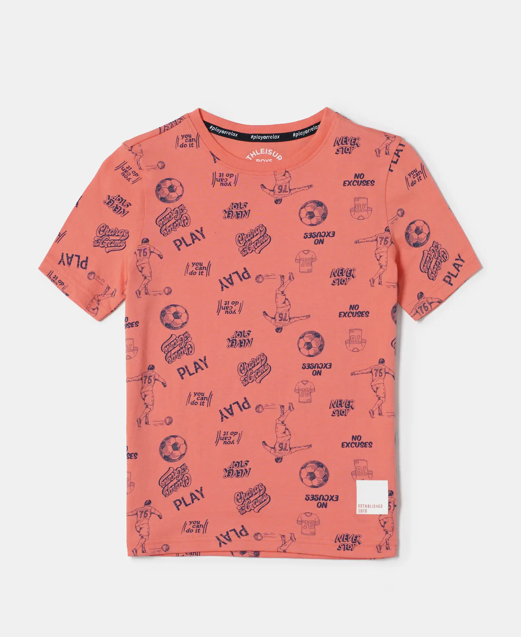 Boy's Super Combed Cotton Printed Half Sleeve T-Shirt - Assorted - Image 3