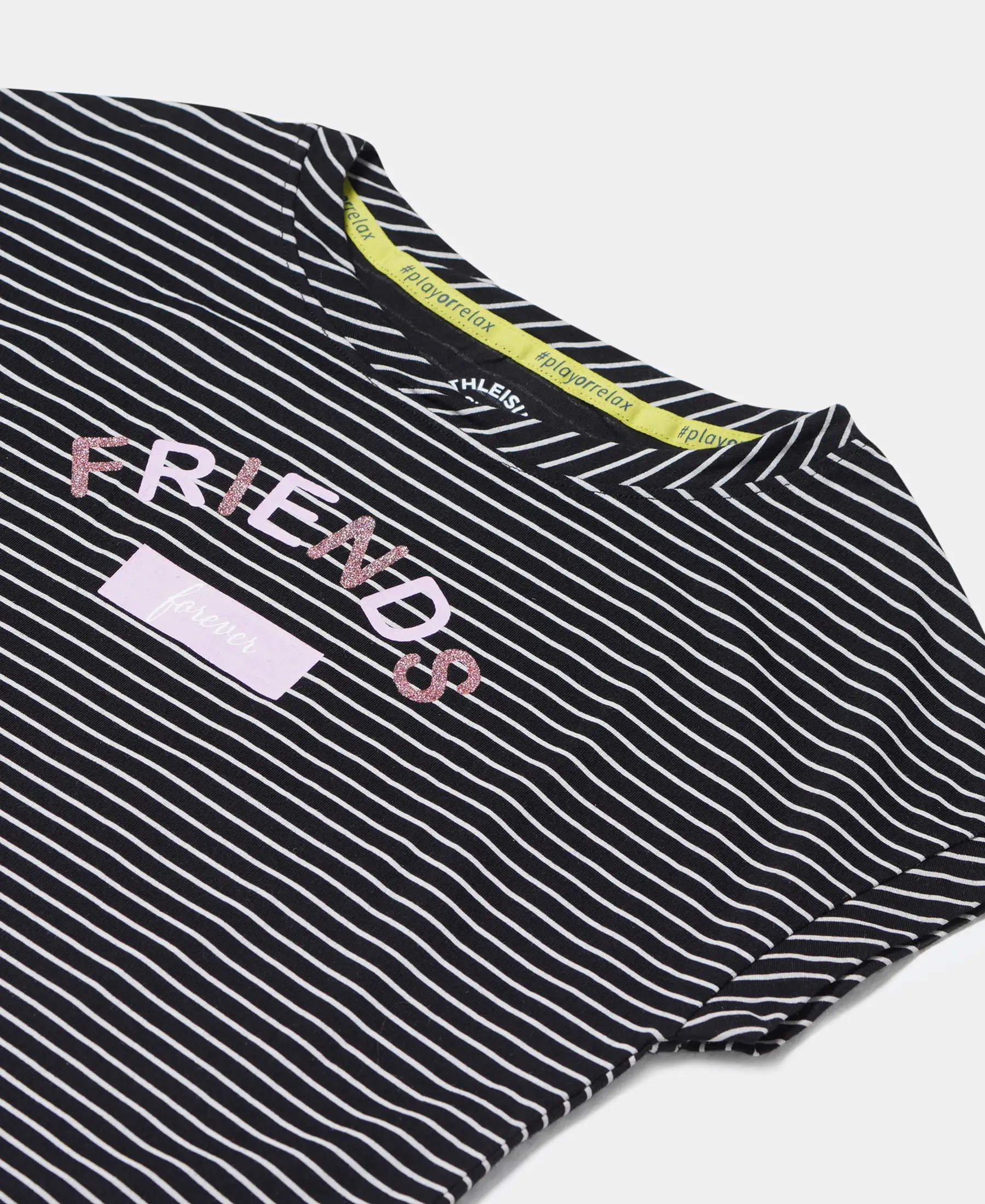 Girl's Super Combed Cotton Printed Short Sleeve T-Shirt - Black Printed - Image 3