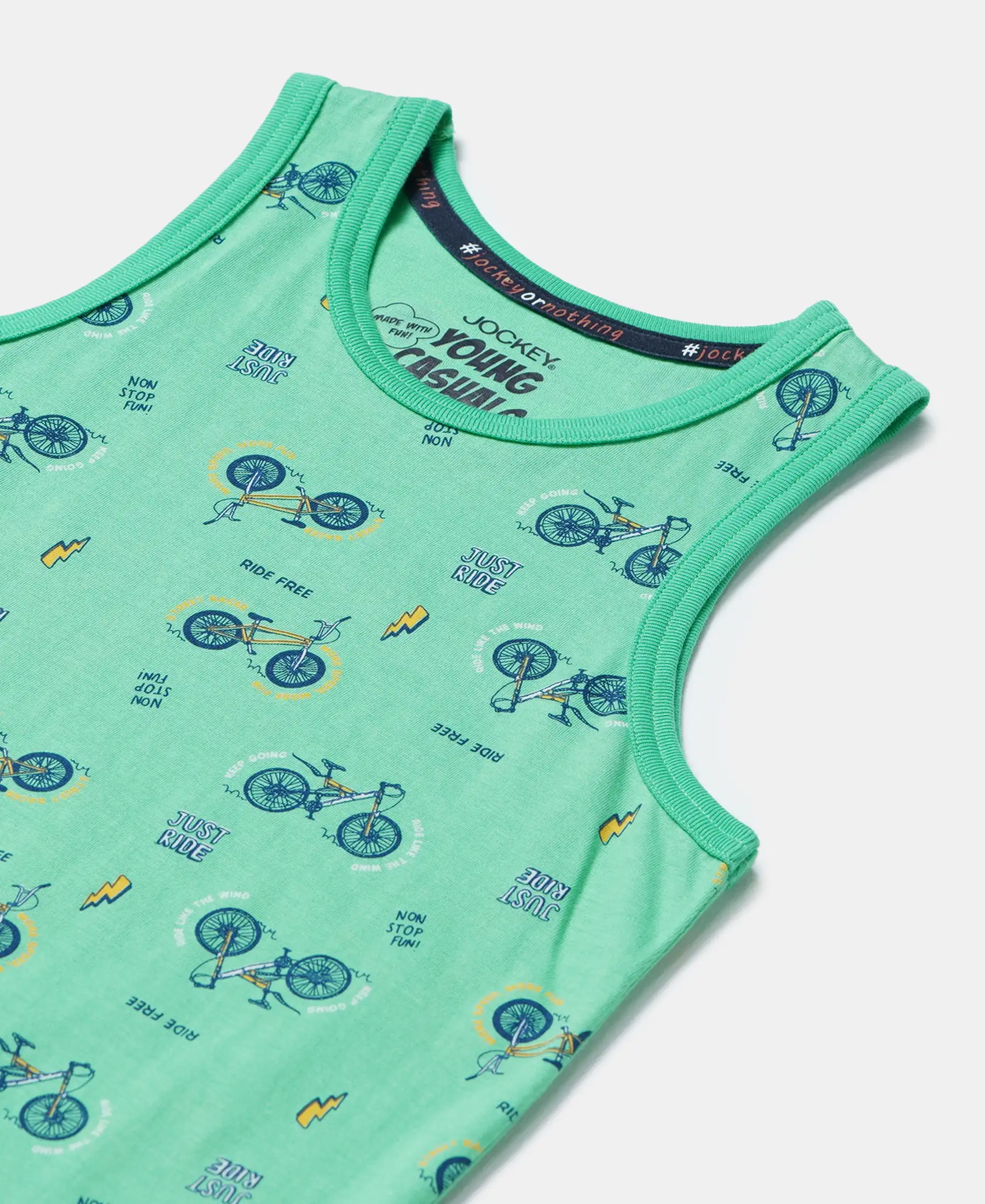 Boy's Super Combed Cotton Printed Tank Top - Spring Bouquet - Image 3