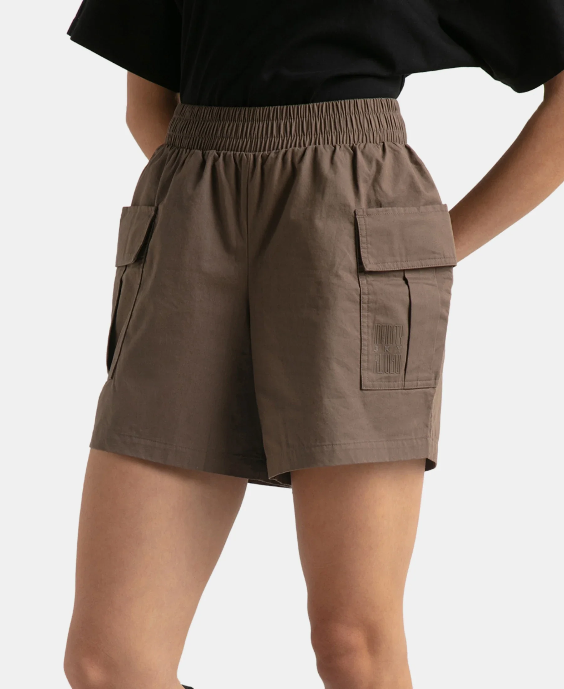 Super Combed Cotton Regular Fit Hybrid Cargo Shorts - Dark Khaki - Image 4