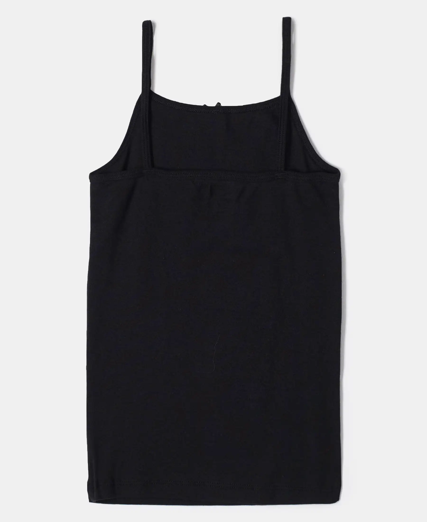 Super Combed Cotton Rib Fabric Camisole with Regular Straps - Black - Image 2