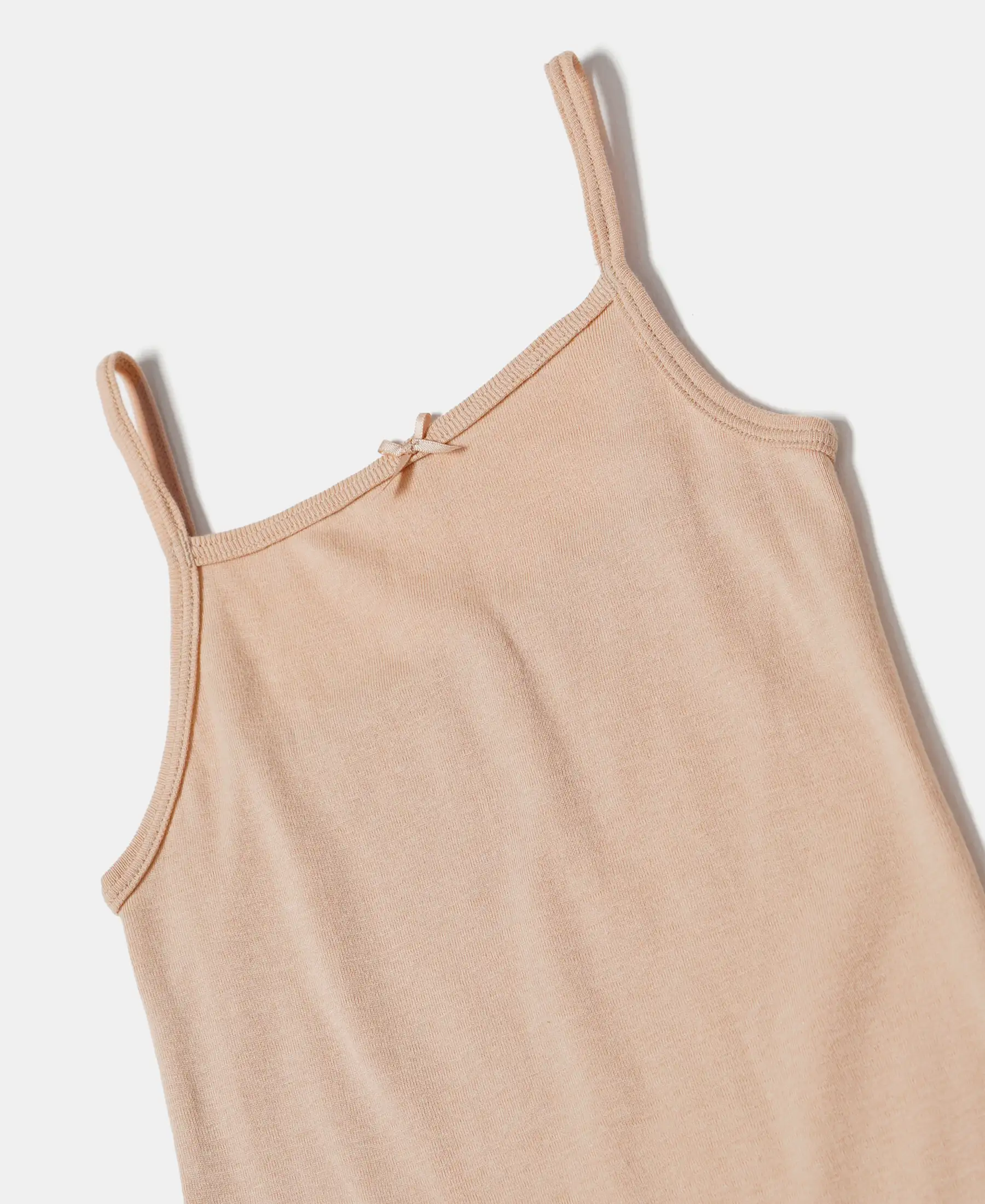 Super Combed Cotton Rib Fabric Camisole with Regular Straps - Skin (Pack of 2) - Image 4