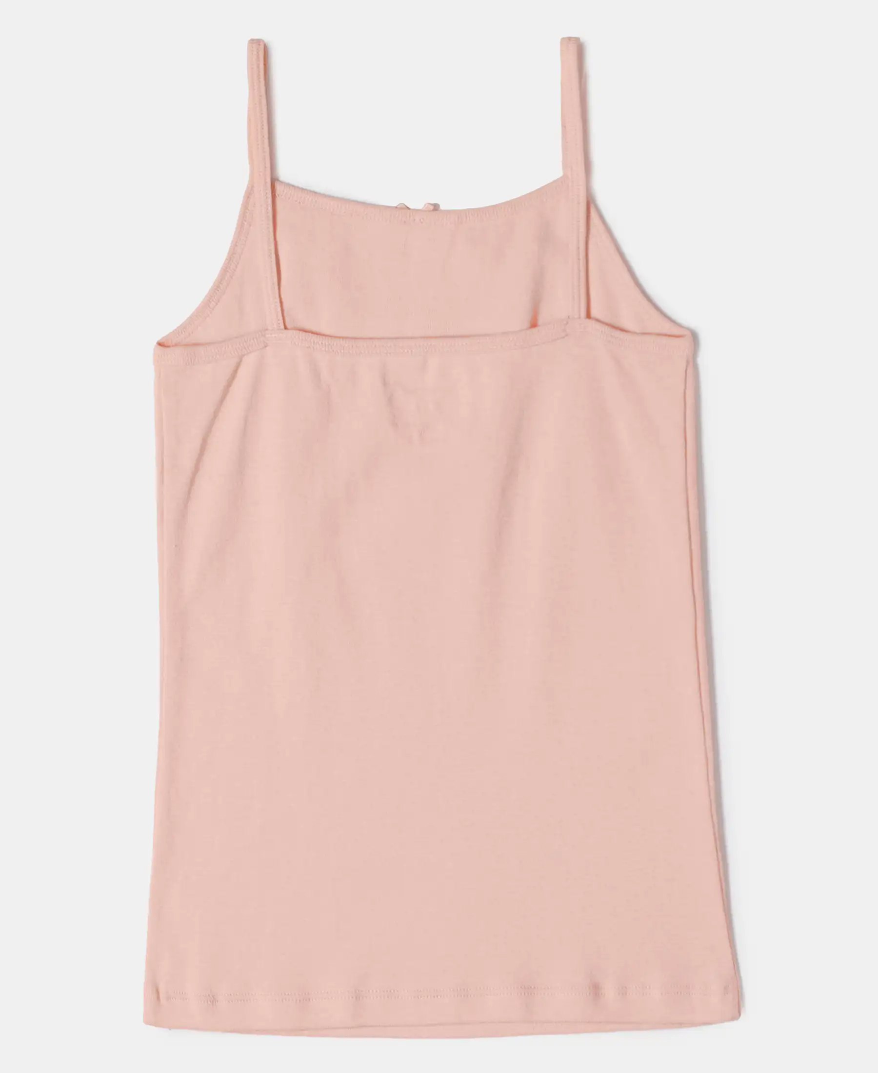 Super Combed Cotton Rib Fabric Camisole with Regular Straps - Tropical Peach - Image 2