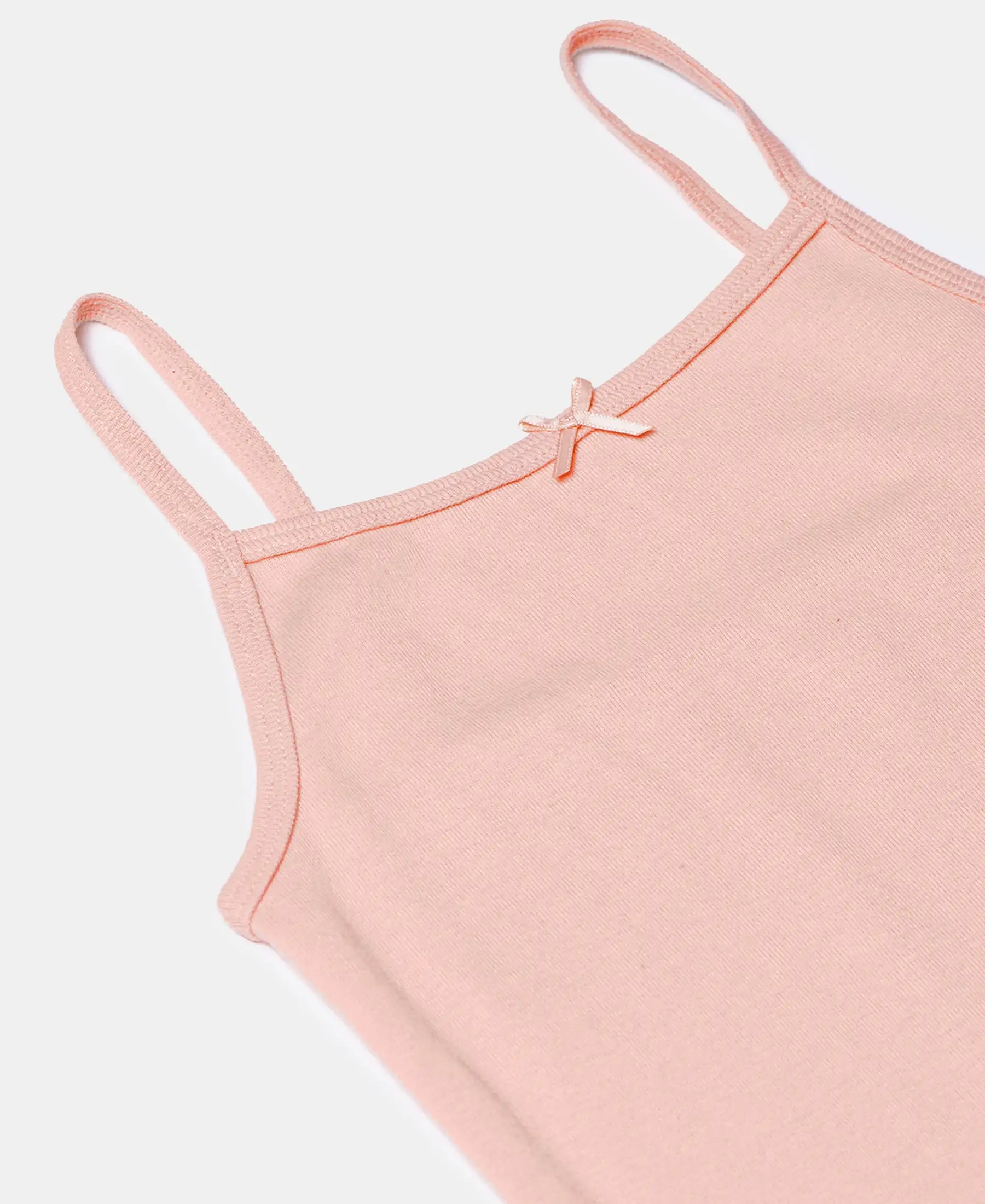 Super Combed Cotton Rib Fabric Camisole with Regular Straps - Tropical Peach - Image 3