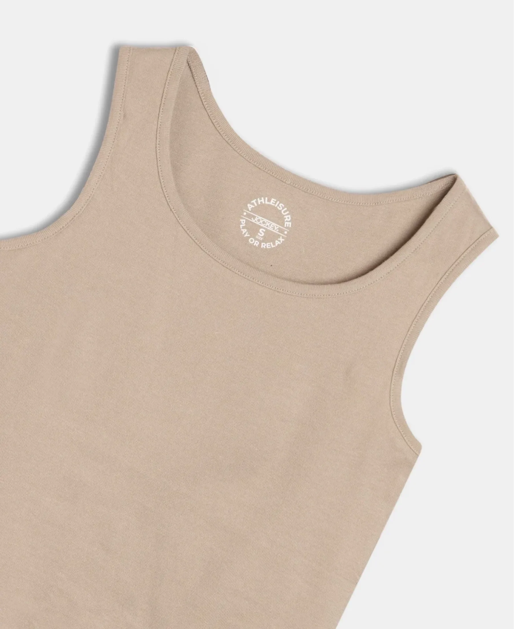 Super Combed Cotton Rib Fabric Slim Fit Solid Tank Top - Desert Taupe - Image 8