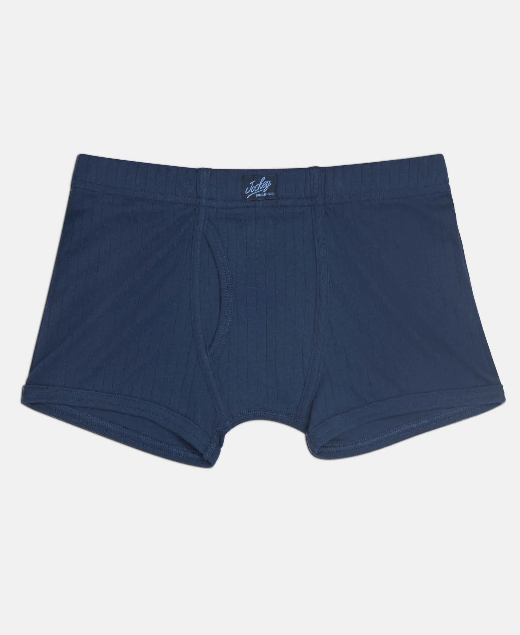 Super Combed Cotton Rib Fabric Solid Trunk with Front Open Fly and Ultrasoft Waistband - Cornsilk, Navy & Sleet (Pack of 3) - Image 6