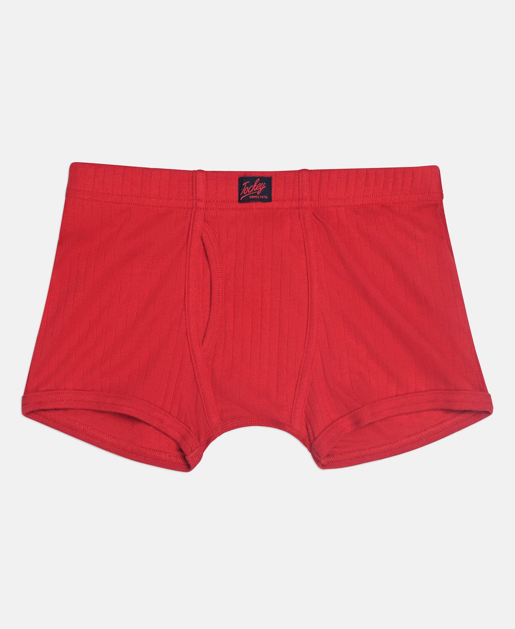 Super Combed Cotton Rib Fabric Solid Trunk with Front Open Fly and Ultrasoft Waistband - Coronet Blue, Chilli Pepper & Sleet (Pack of 3) - Image 6
