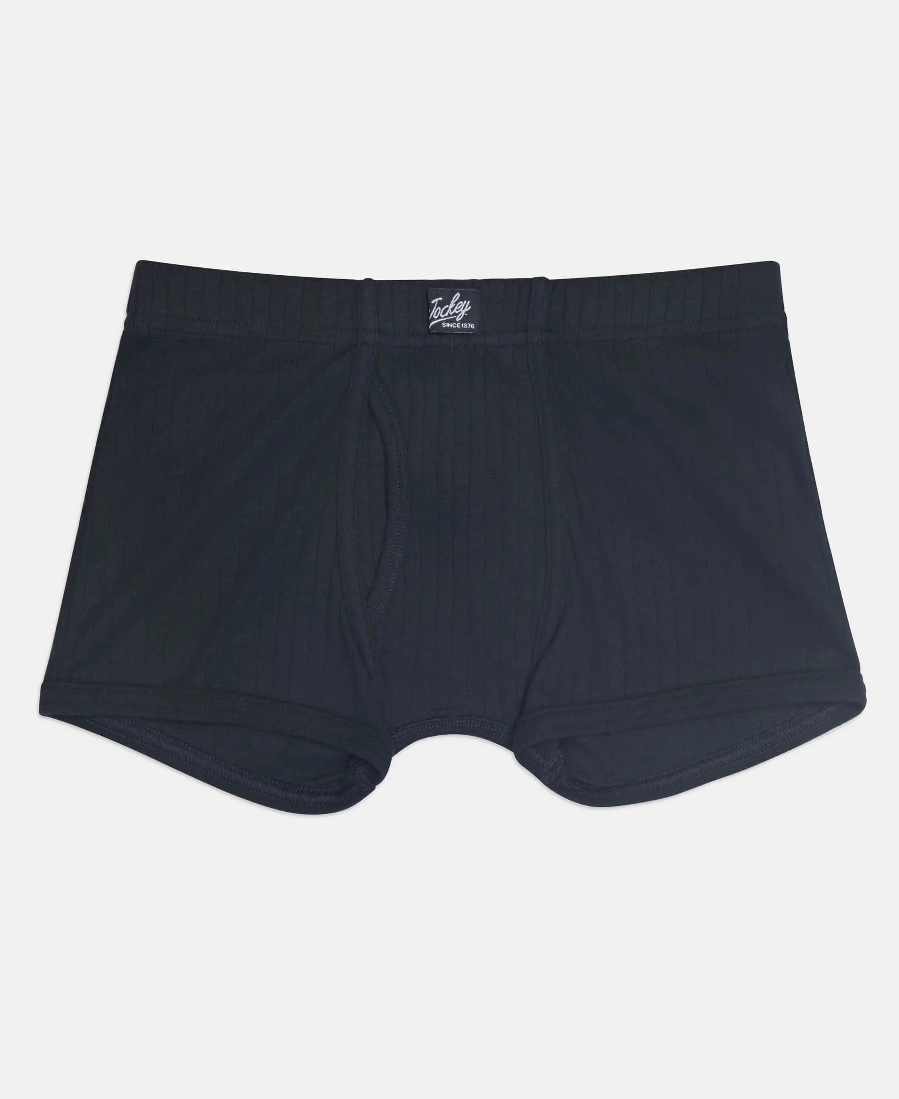 Super Combed Cotton Rib Fabric Solid Trunk with Front Open Fly and Ultrasoft Waistband - Navy, Black & Raw Sienna (Pack of 3) - Image 6