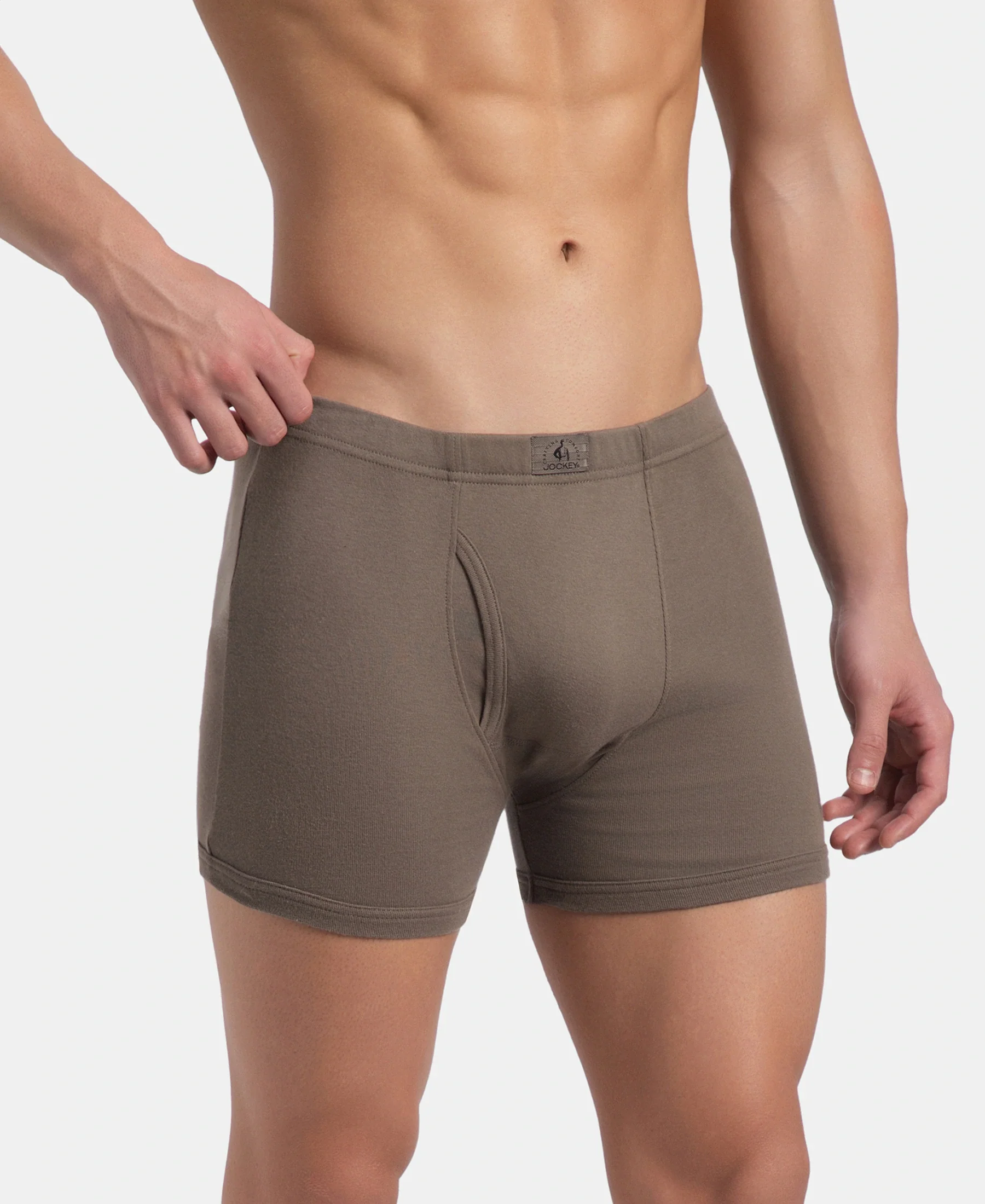 Super Combed Cotton Rib Solid Boxer Brief with Ultrasoft and Durable Waistband - Black, Dark Khaki & Brown (Pack of 3) - Image 14