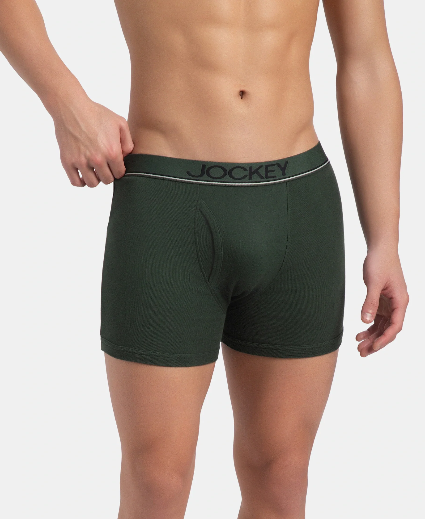 Super Combed Cotton Rib Solid Boxer Brief with Ultrasoft and Durable Waistband - Black, Deep Forest & Deep Slate (Pack of 3) - Image 8