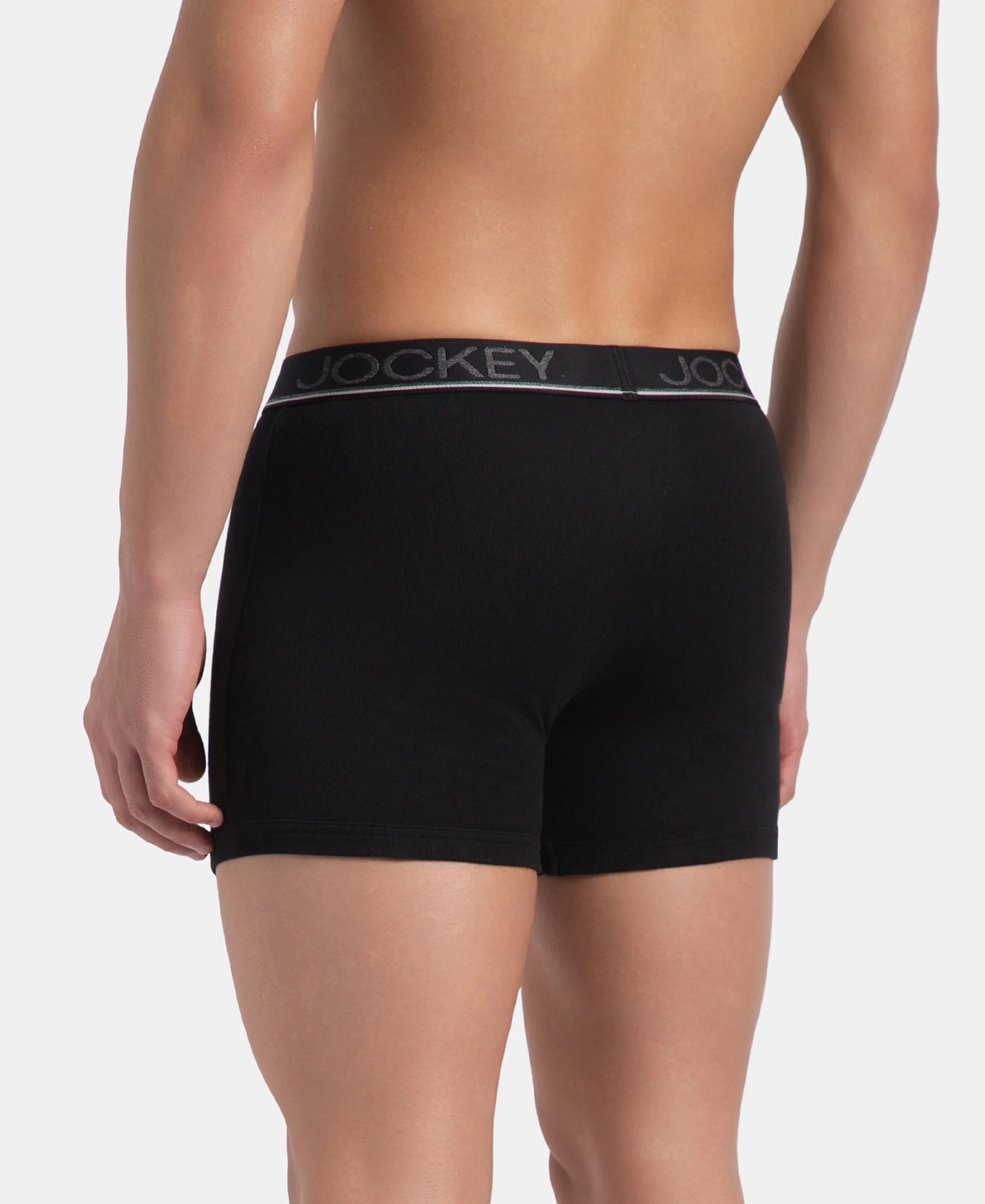 Super Combed Cotton Rib Solid Boxer Brief with Ultrasoft and Durable Waistband - Black, Deep Forest & Deep Slate (Pack of 3) - Image 9