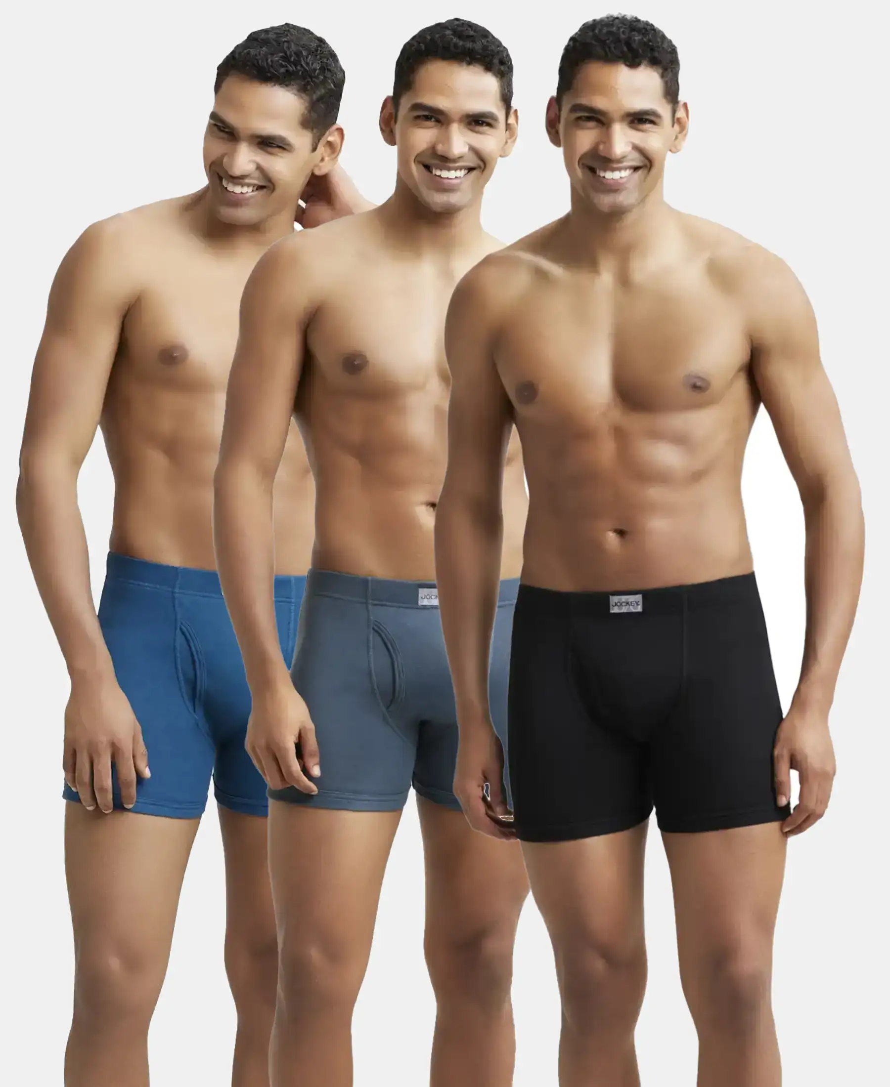 Super Combed Cotton Rib Solid Boxer Brief with Ultrasoft and Durable Waistband - Black/Seaport Teal/Deep Slate (Pack of 3)