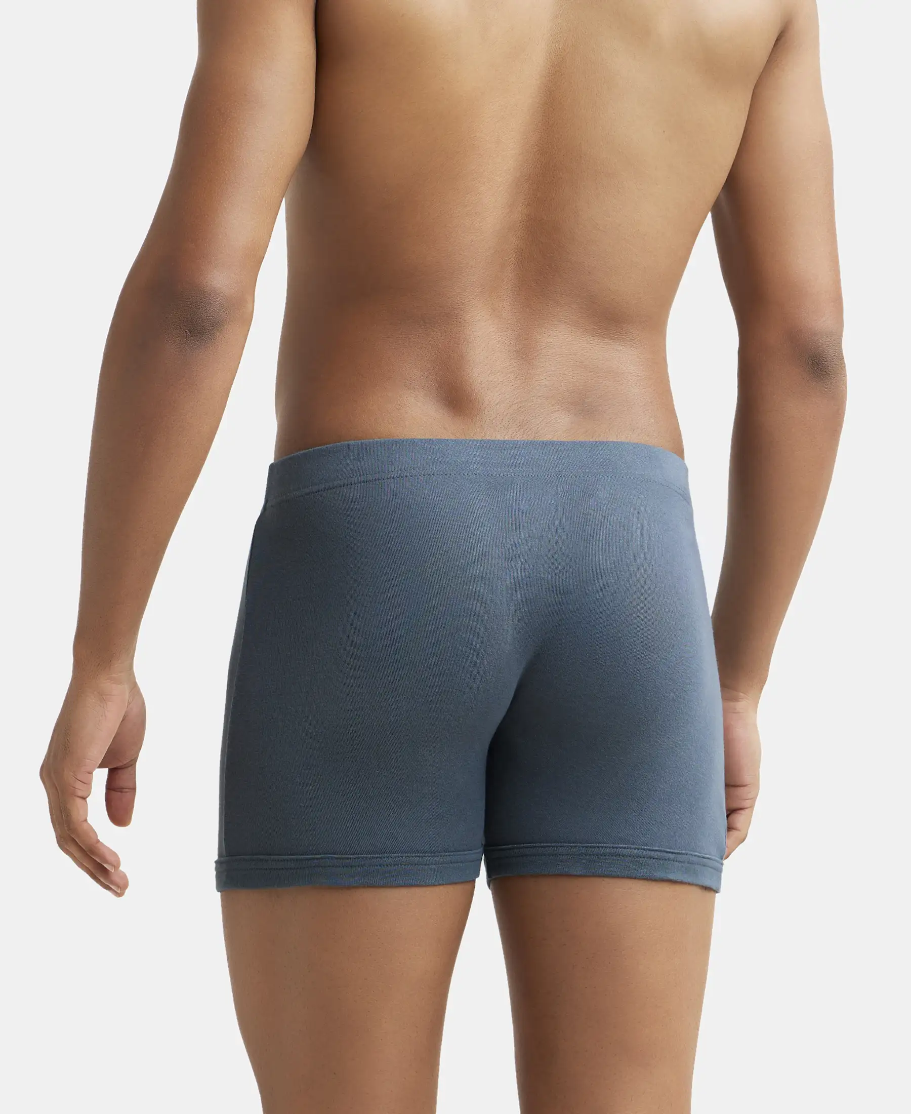 Super Combed Cotton Rib Solid Boxer Brief with Ultrasoft and Durable Waistband - Black/Seaport Teal/Deep Slate (Pack of 3) - Image 11