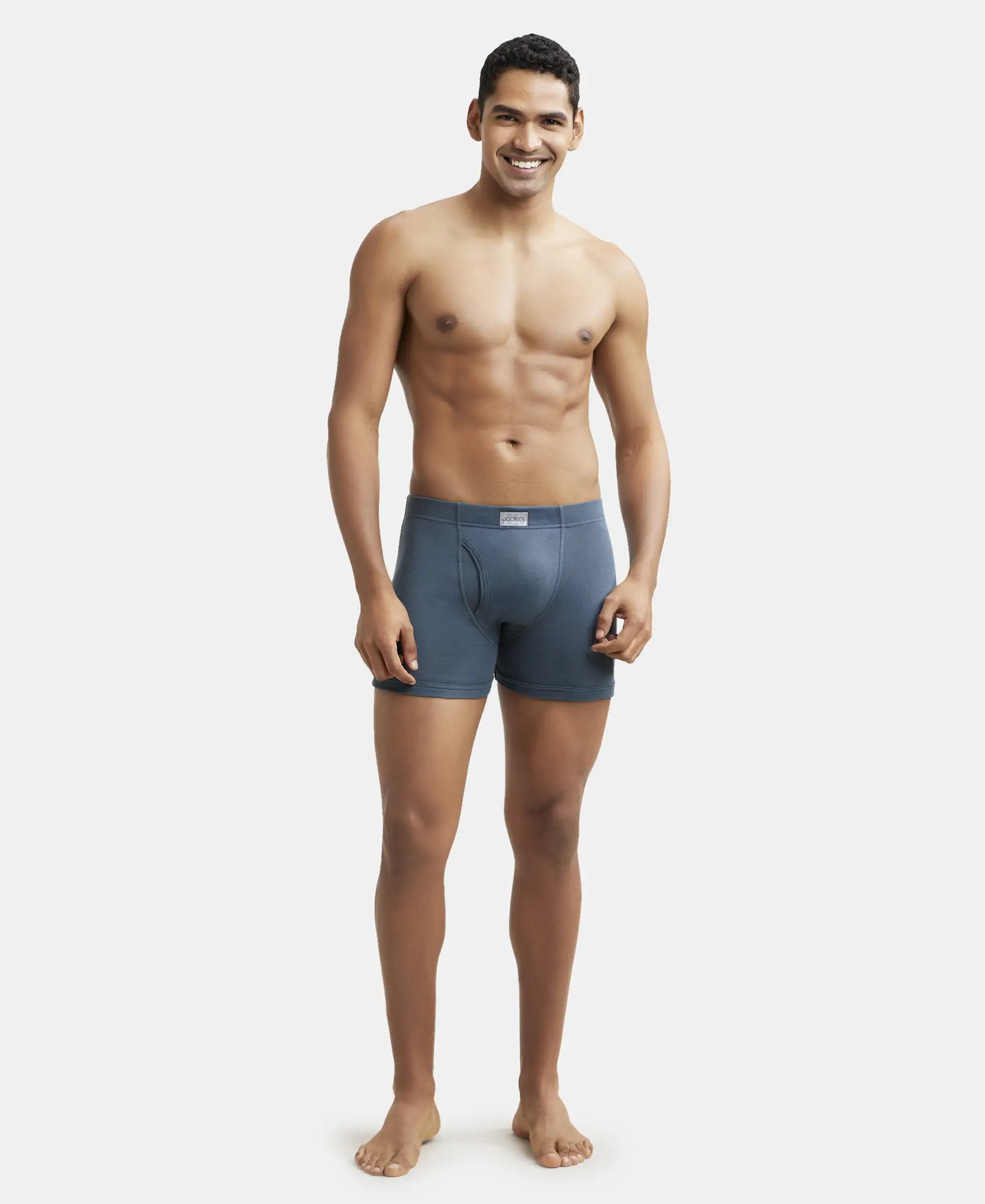 Super Combed Cotton Rib Solid Boxer Brief with Ultrasoft and Durable Waistband - Black/Seaport Teal/Deep Slate (Pack of 3) - Image 12
