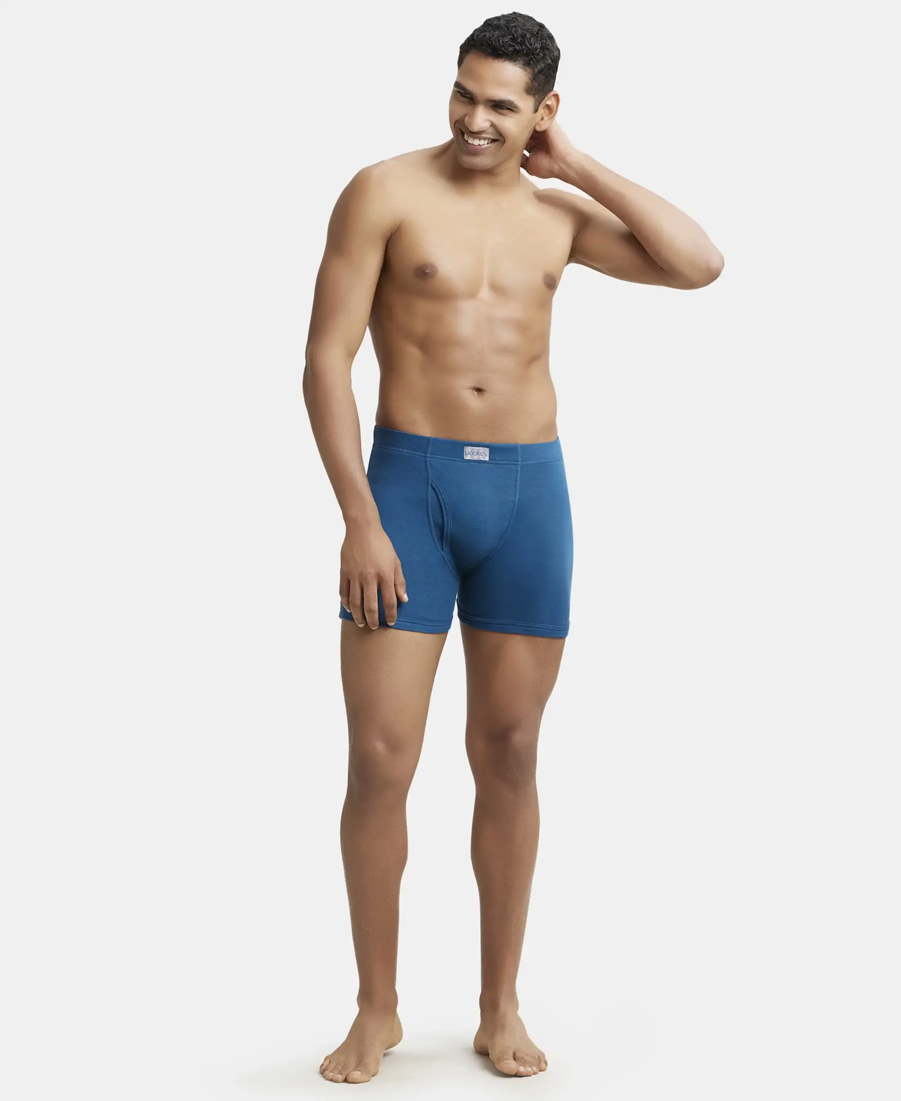 Super Combed Cotton Rib Solid Boxer Brief with Ultrasoft and Durable Waistband - Black/Seaport Teal/Deep Slate (Pack of 3) - Image 19