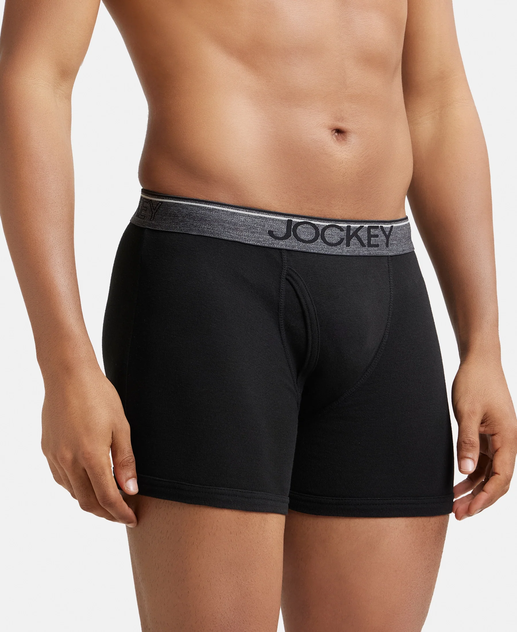 Super Combed Cotton Rib Solid Boxer Brief with Ultrasoft and Durable Waistband - Black/Seaport Teal/Deep Slate (Pack of 3) - Image 11