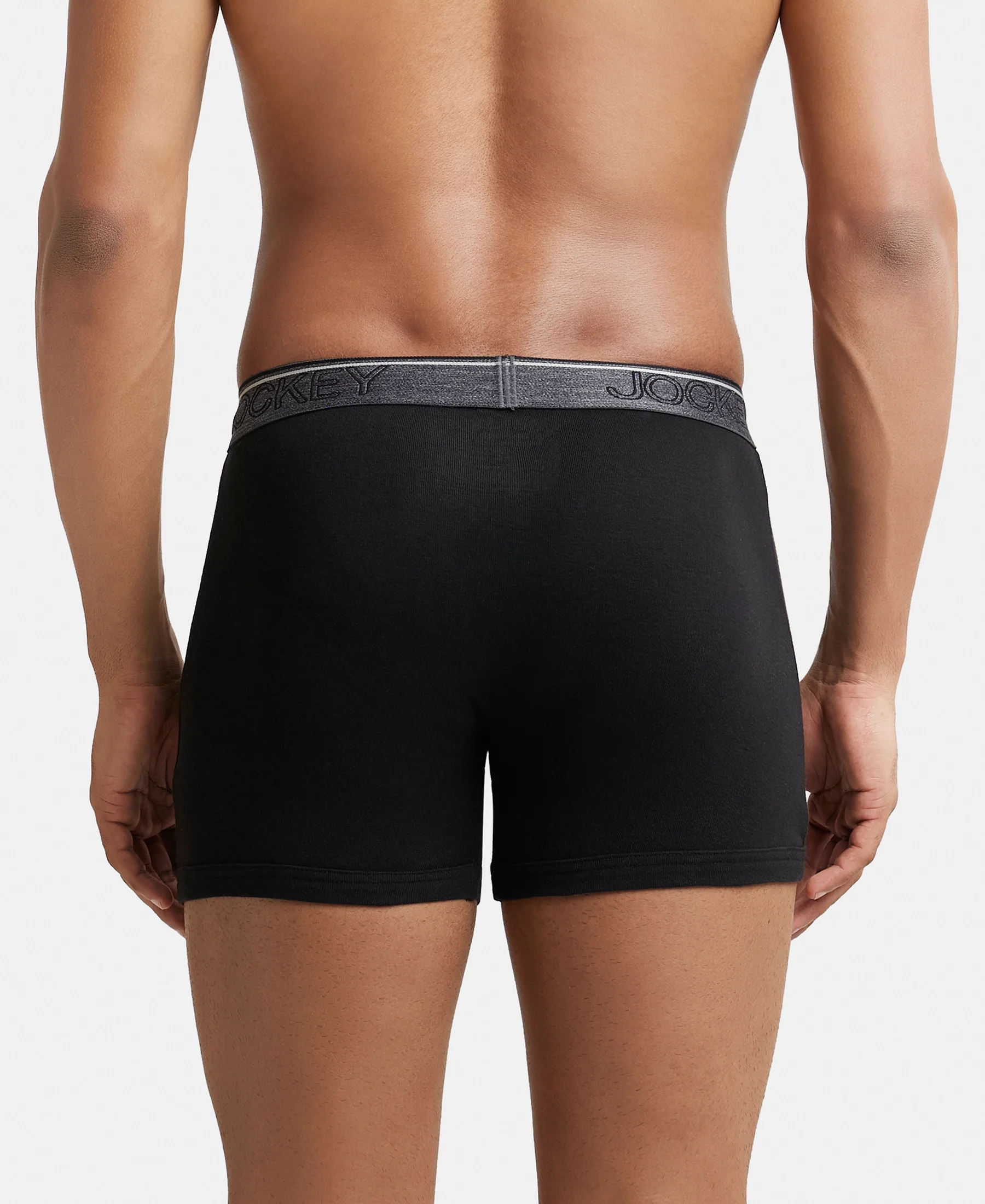 Super Combed Cotton Rib Solid Boxer Brief with Ultrasoft and Durable Waistband - Black/Seaport Teal/Deep Slate (Pack of 3) - Image 12