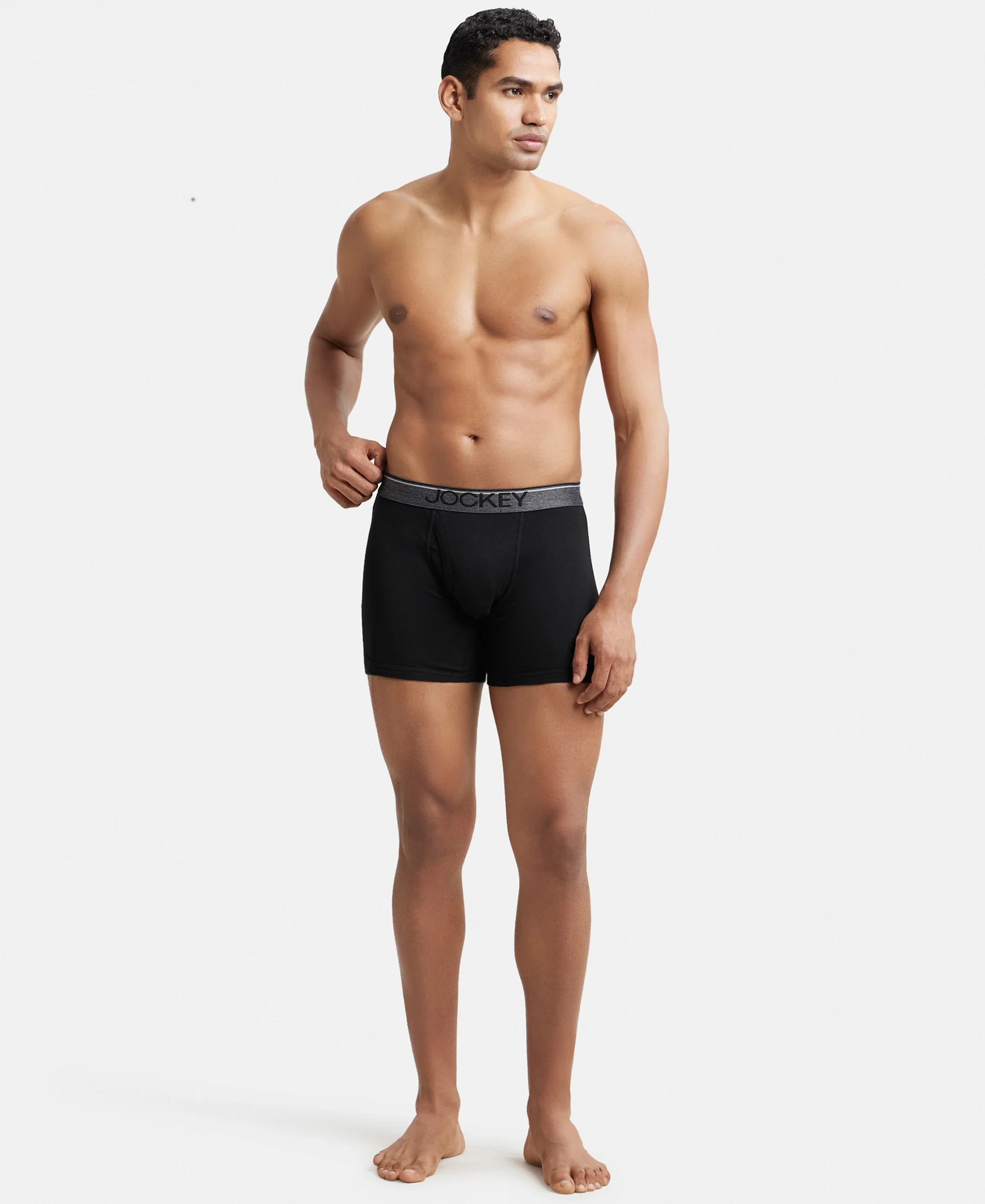 Super Combed Cotton Rib Solid Boxer Brief with Ultrasoft and Durable Waistband - Black/Seaport Teal/Deep Slate (Pack of 3) - Image 13