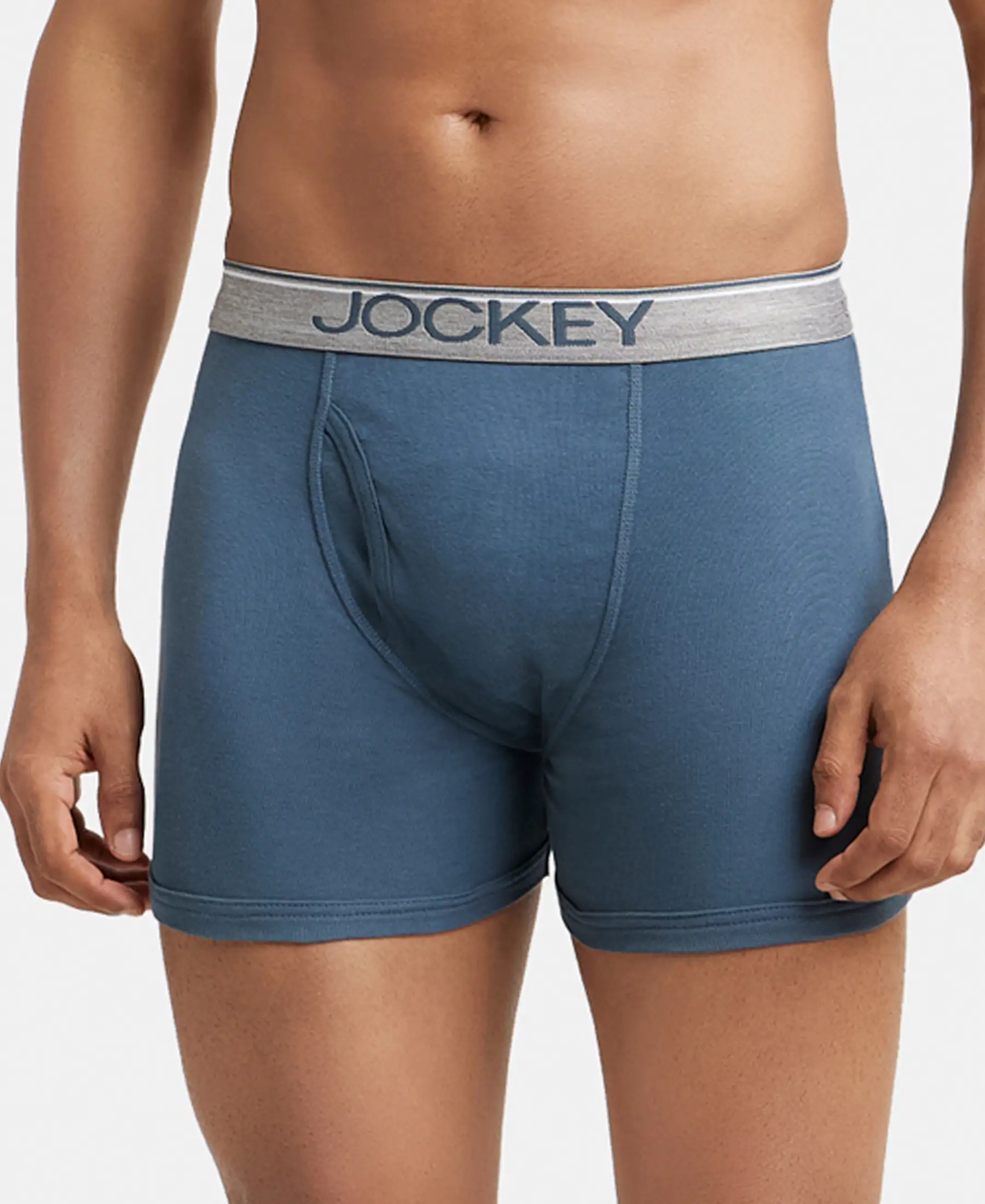 Super Combed Cotton Rib Solid Boxer Brief with Ultrasoft and Durable Waistband - Black/Seaport Teal/Deep Slate (Pack of 3) - Image 16