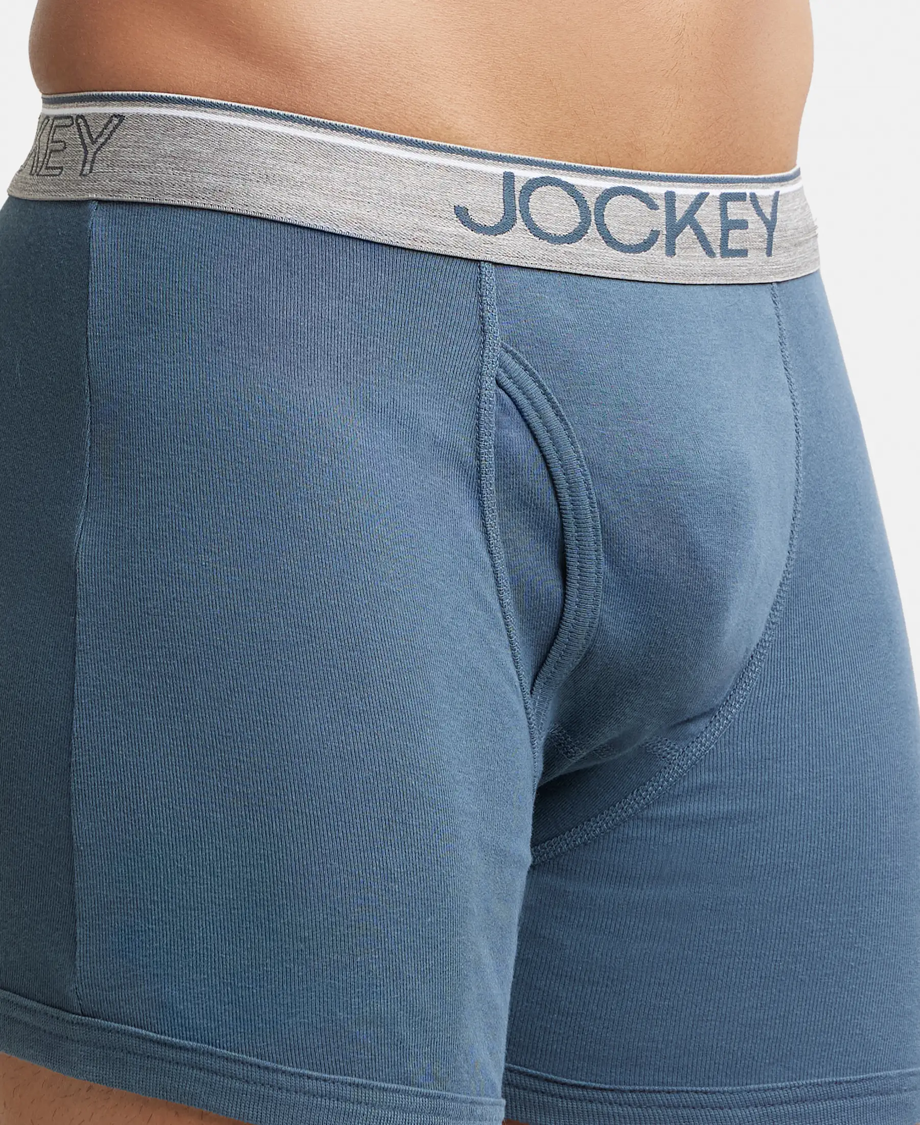 Super Combed Cotton Rib Solid Boxer Brief with Ultrasoft and Durable Waistband - Black/Seaport Teal/Deep Slate (Pack of 3) - Image 21