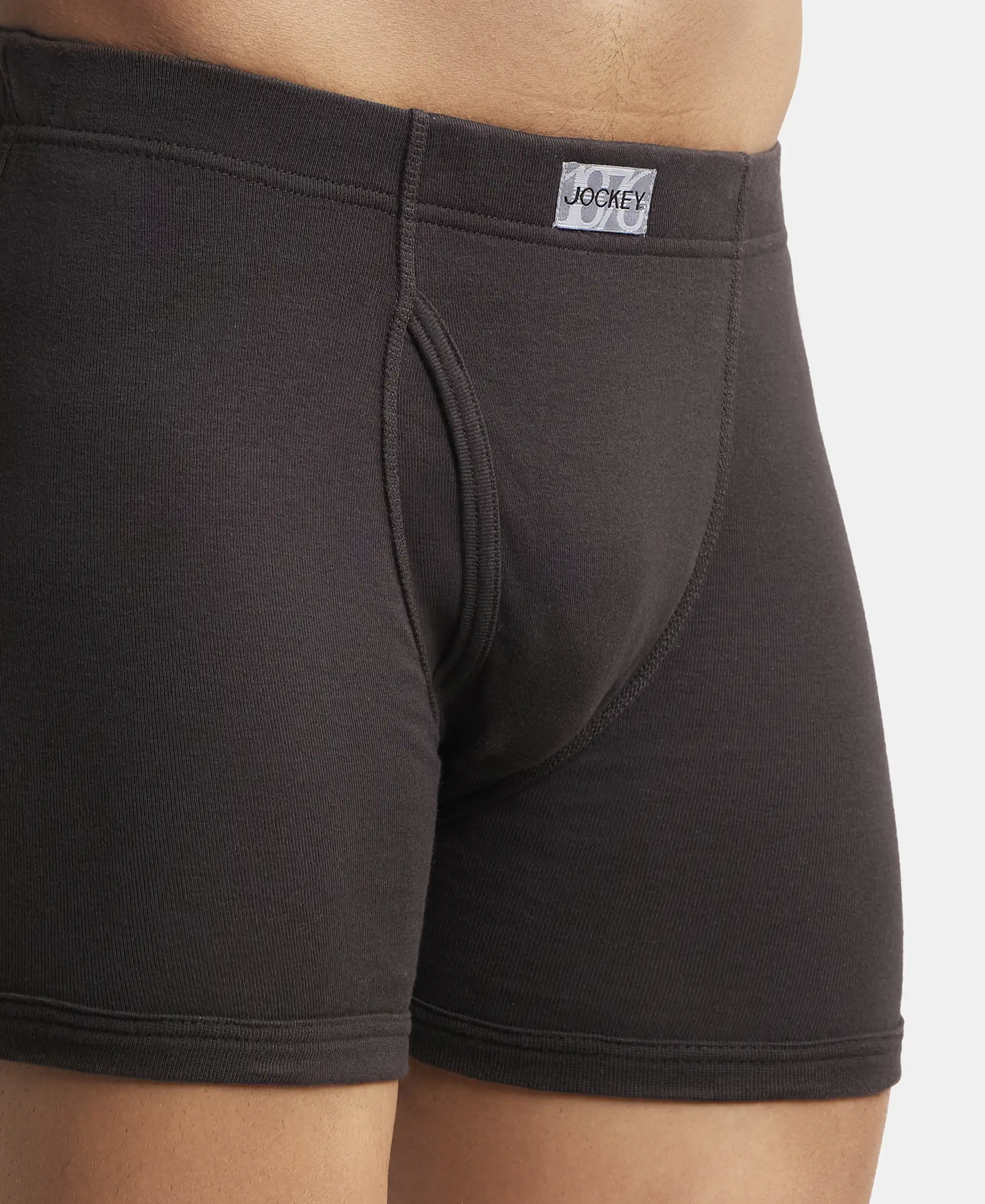 Super Combed Cotton Rib Solid Boxer Brief with Ultrasoft and Durable Waistband - Brown - Image 6