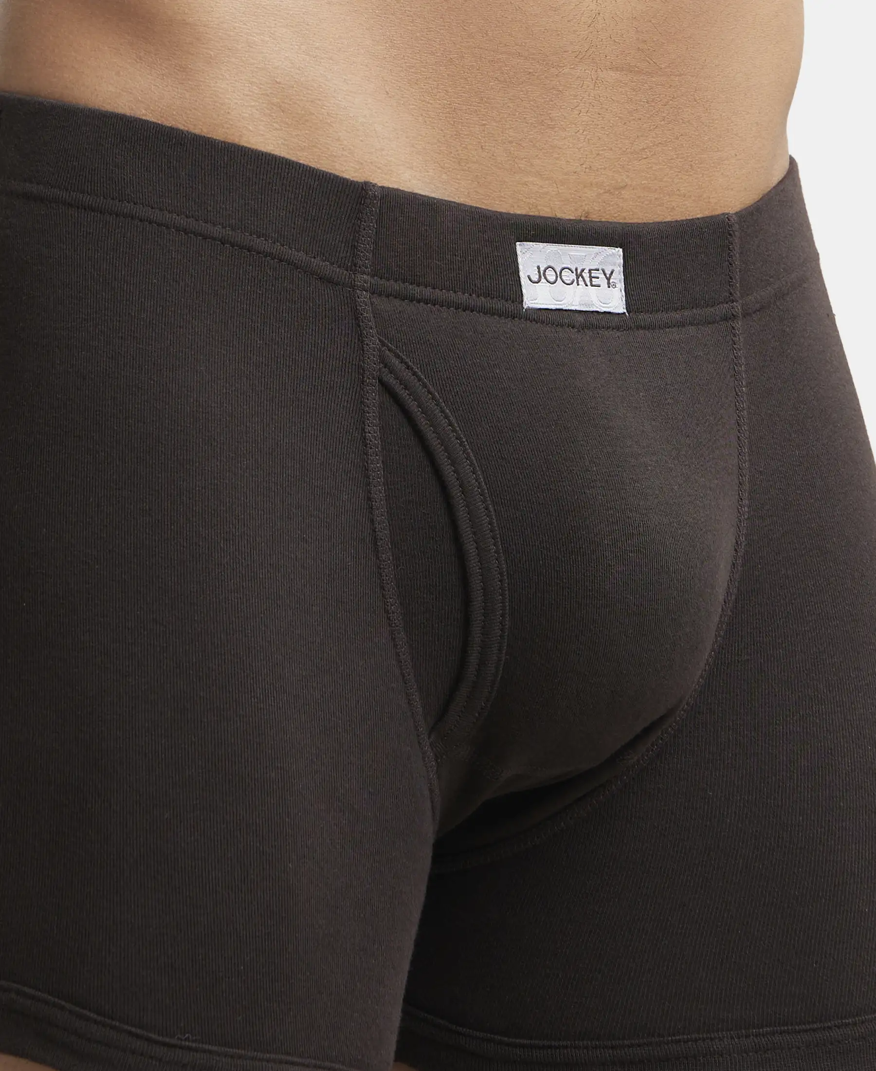 Super Combed Cotton Rib Solid Boxer Brief with Ultrasoft and Durable Waistband - Brown (Pack of 2) - Image 6