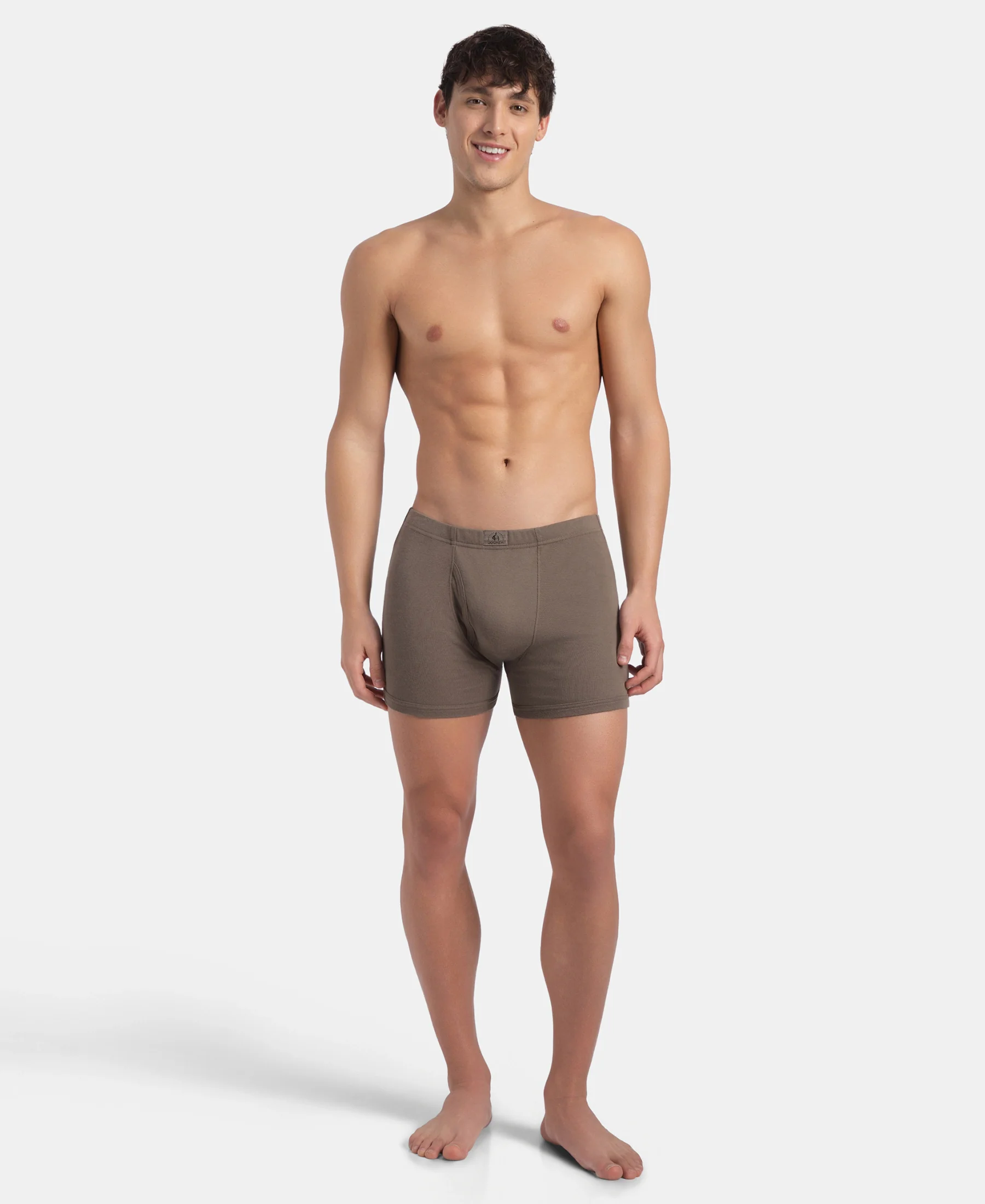 Super Combed Cotton Rib Solid Boxer Brief with Ultrasoft and Durable Waistband - Dark Khaki (Pack of 2) - Image 5