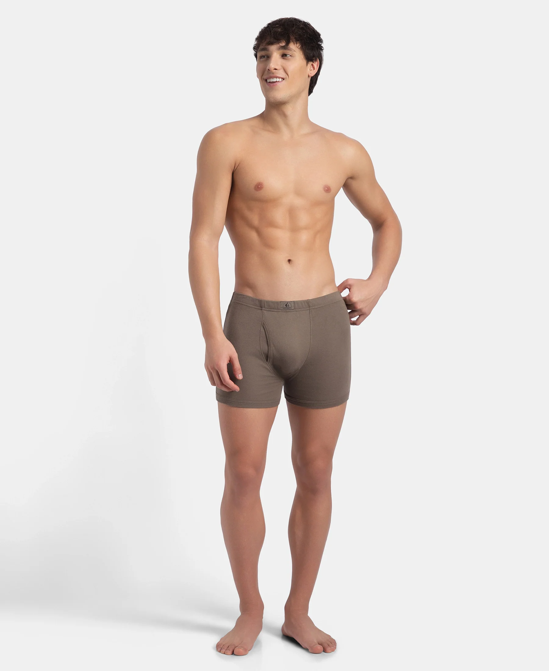 Super Combed Cotton Rib Solid Boxer Brief with Ultrasoft and Durable Waistband - Dark Khaki (Pack of 2) - Image 7