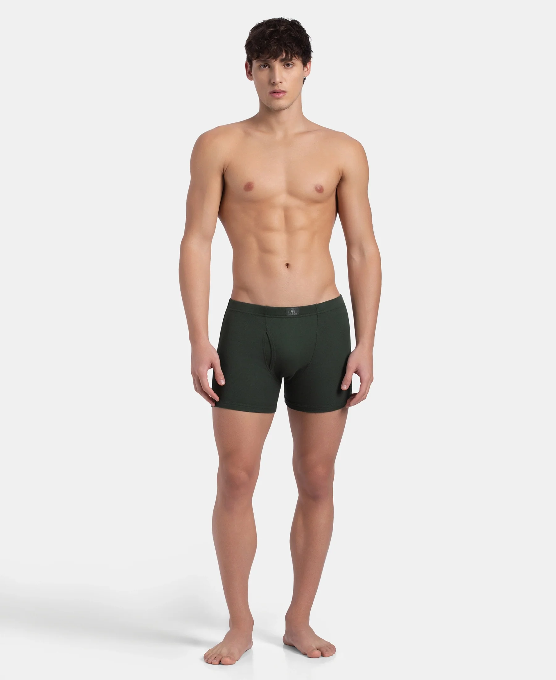 Super Combed Cotton Rib Solid Boxer Brief with Ultrasoft and Durable Waistband - Deep Forest - Image 4