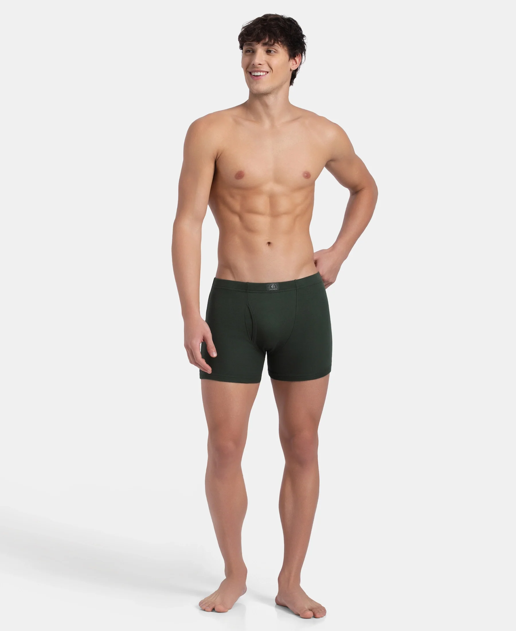 Super Combed Cotton Rib Solid Boxer Brief with Ultrasoft and Durable Waistband - Deep Forest - Image 6