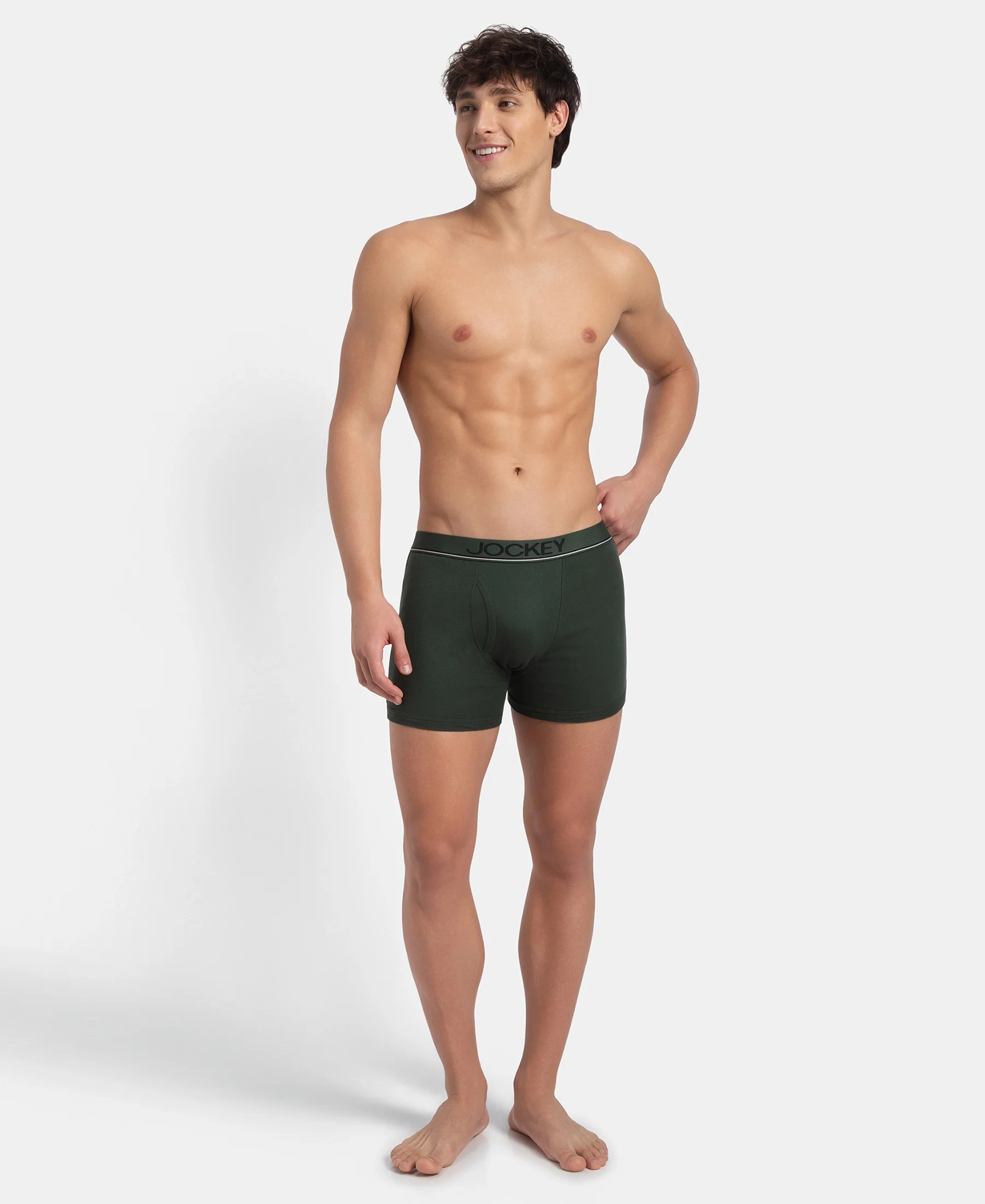 Super Combed Cotton Rib Solid Boxer Brief with Ultrasoft and Durable Waistband - Deep Forest - Image 6