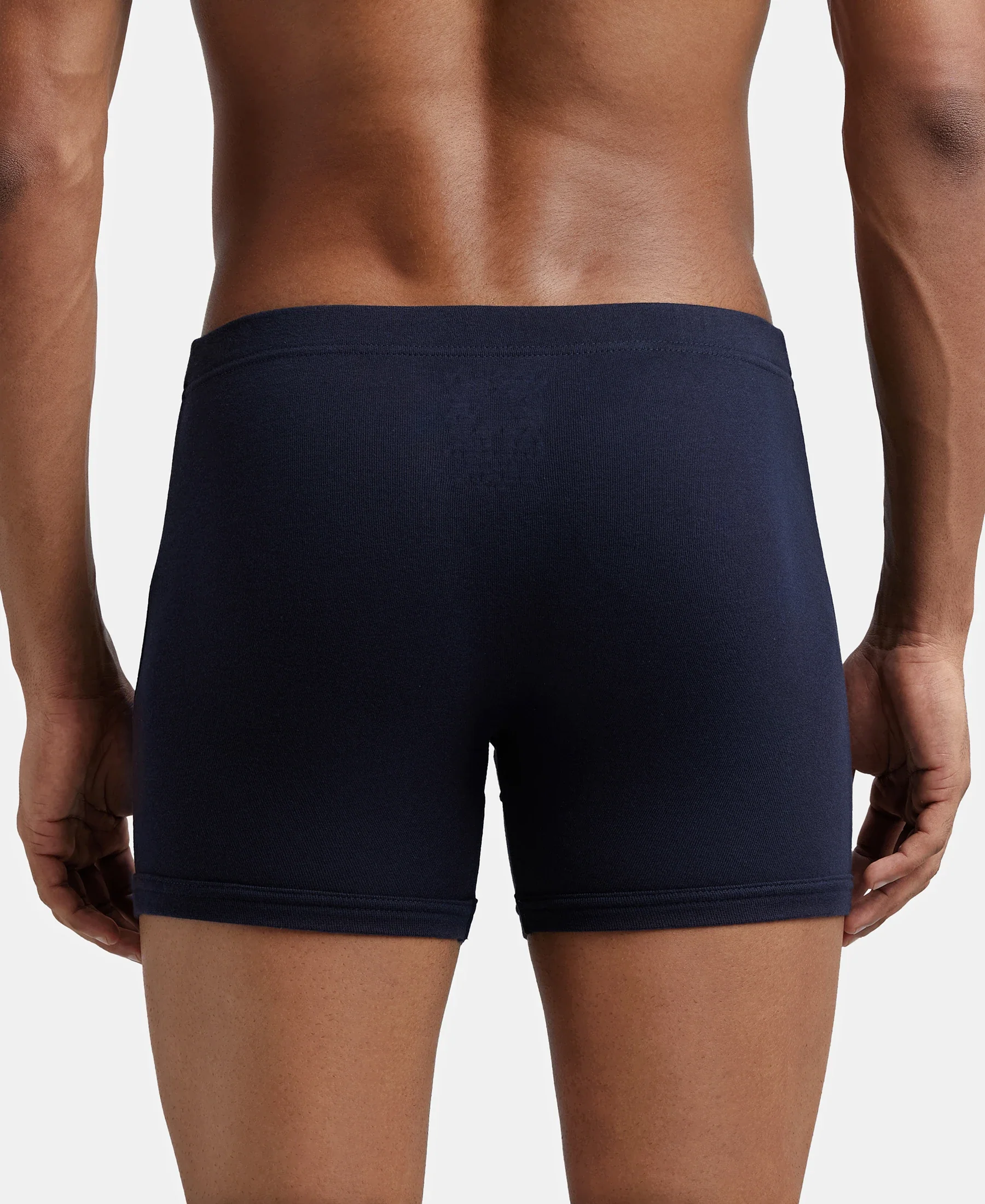 Super Combed Cotton Rib Solid Boxer Brief with Ultrasoft and Durable Waistband - Deep Navy - Image 3