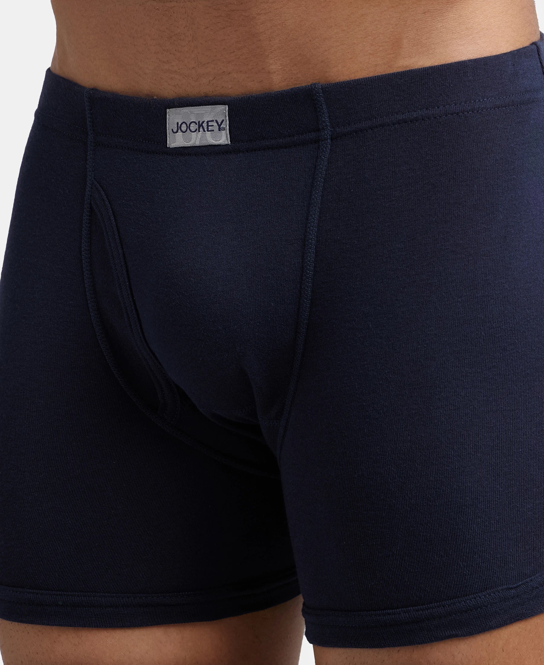 Super Combed Cotton Rib Solid Boxer Brief with Ultrasoft and Durable Waistband - Deep Navy - Image 7