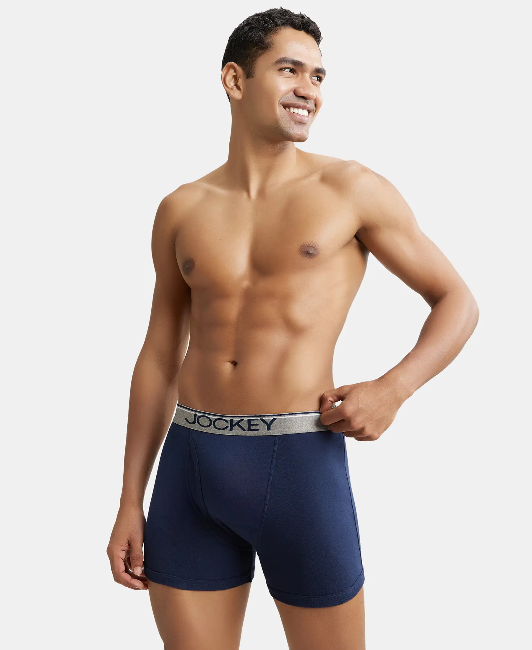 Super Combed Cotton Rib Solid Boxer Brief with Ultrasoft and Durable Waistband - Deep Navy - Image 6