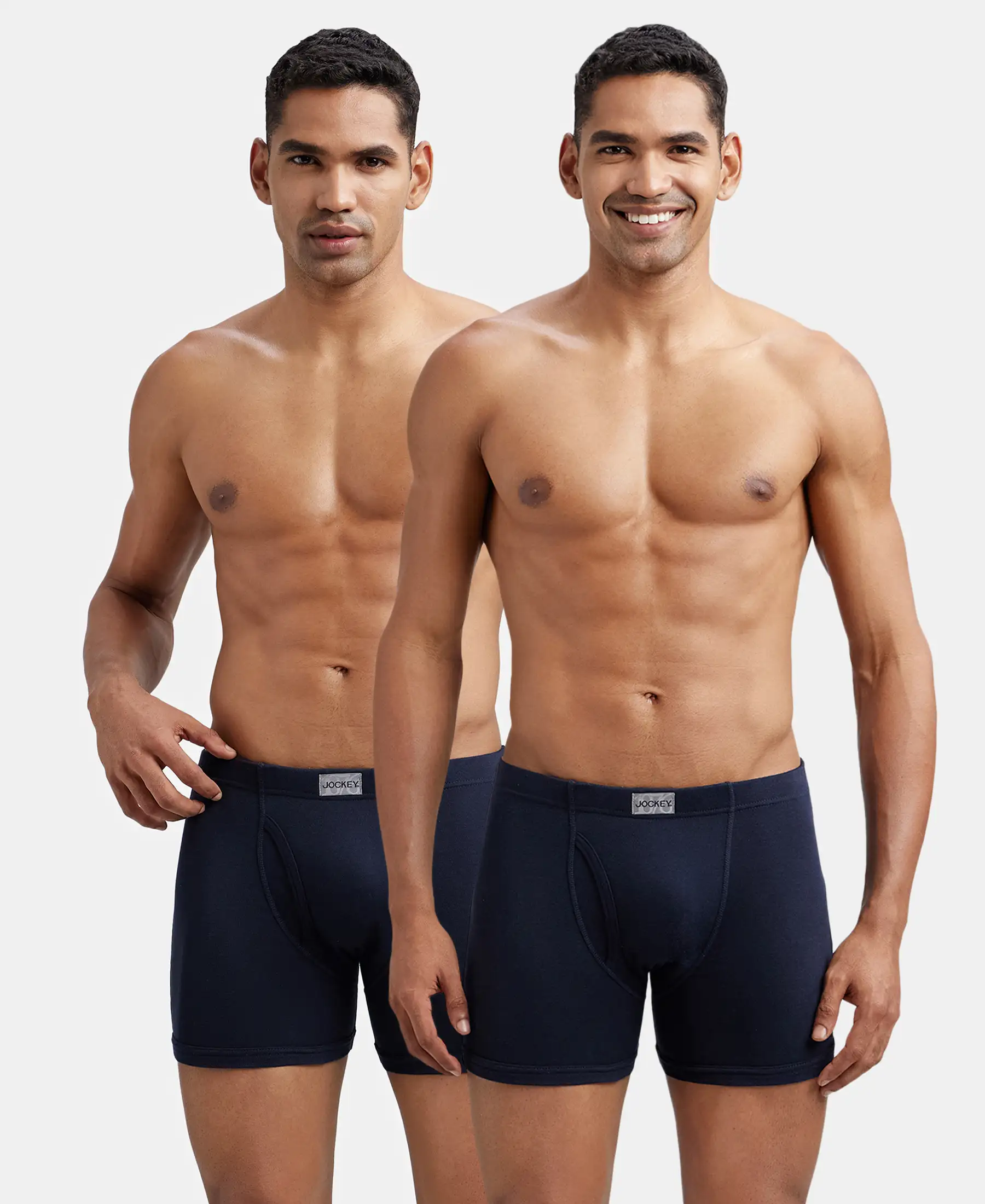 Super Combed Cotton Rib Solid Boxer Brief with Ultrasoft and Durable Waistband - Deep Navy (Pack of 2) - Image 5