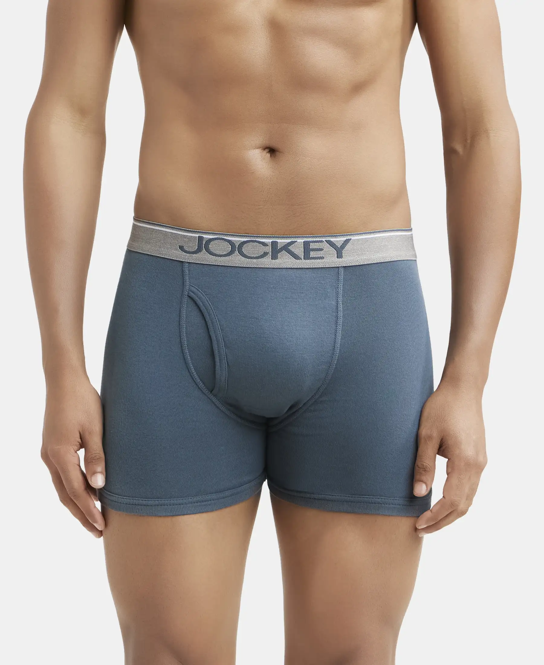 Super Combed Cotton Rib Solid Boxer Brief with Ultrasoft and Durable Waistband - Deep Slate (Pack of 2) - Image 7